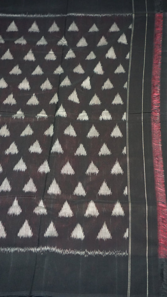 Pochampally Cotton double Ikkat Saree Pink - White