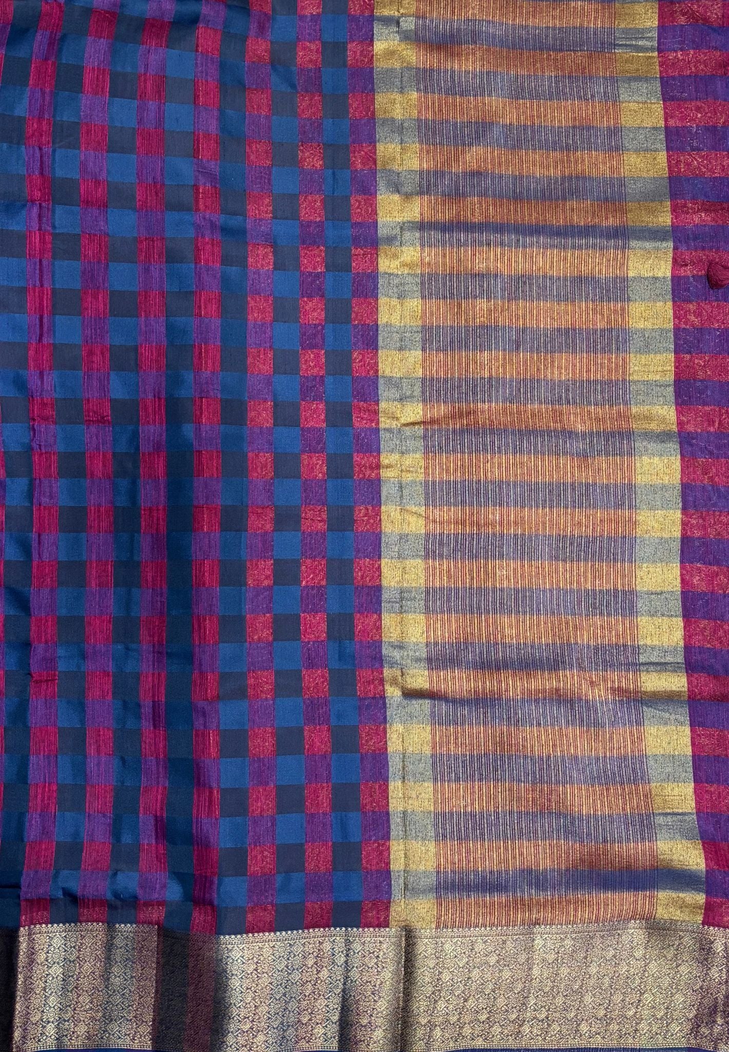 Bamboo Tussar Saree-Wine In Palum Pazhamum Border