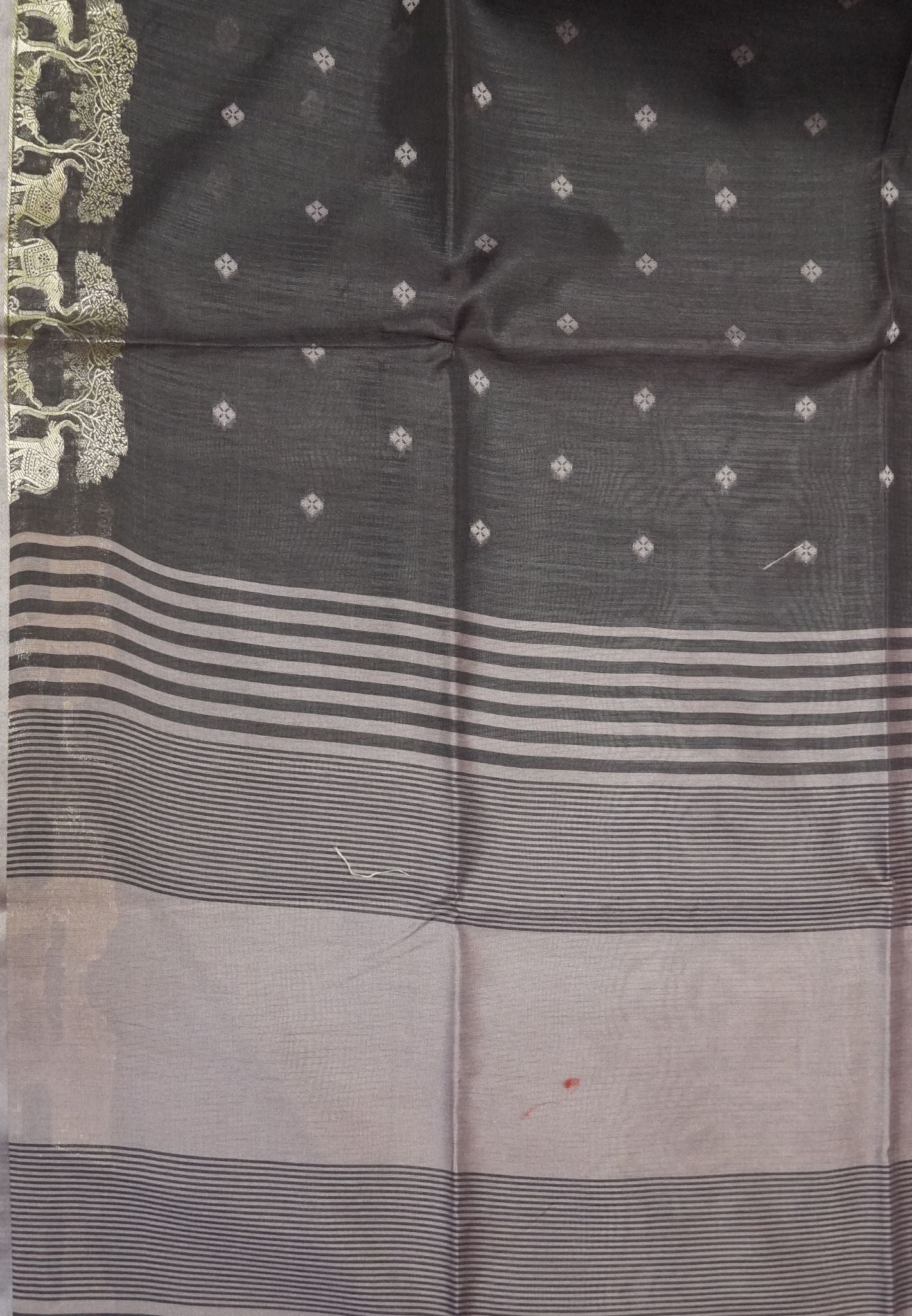 Raw Silk Saree-With Tree and Elephant-Araku