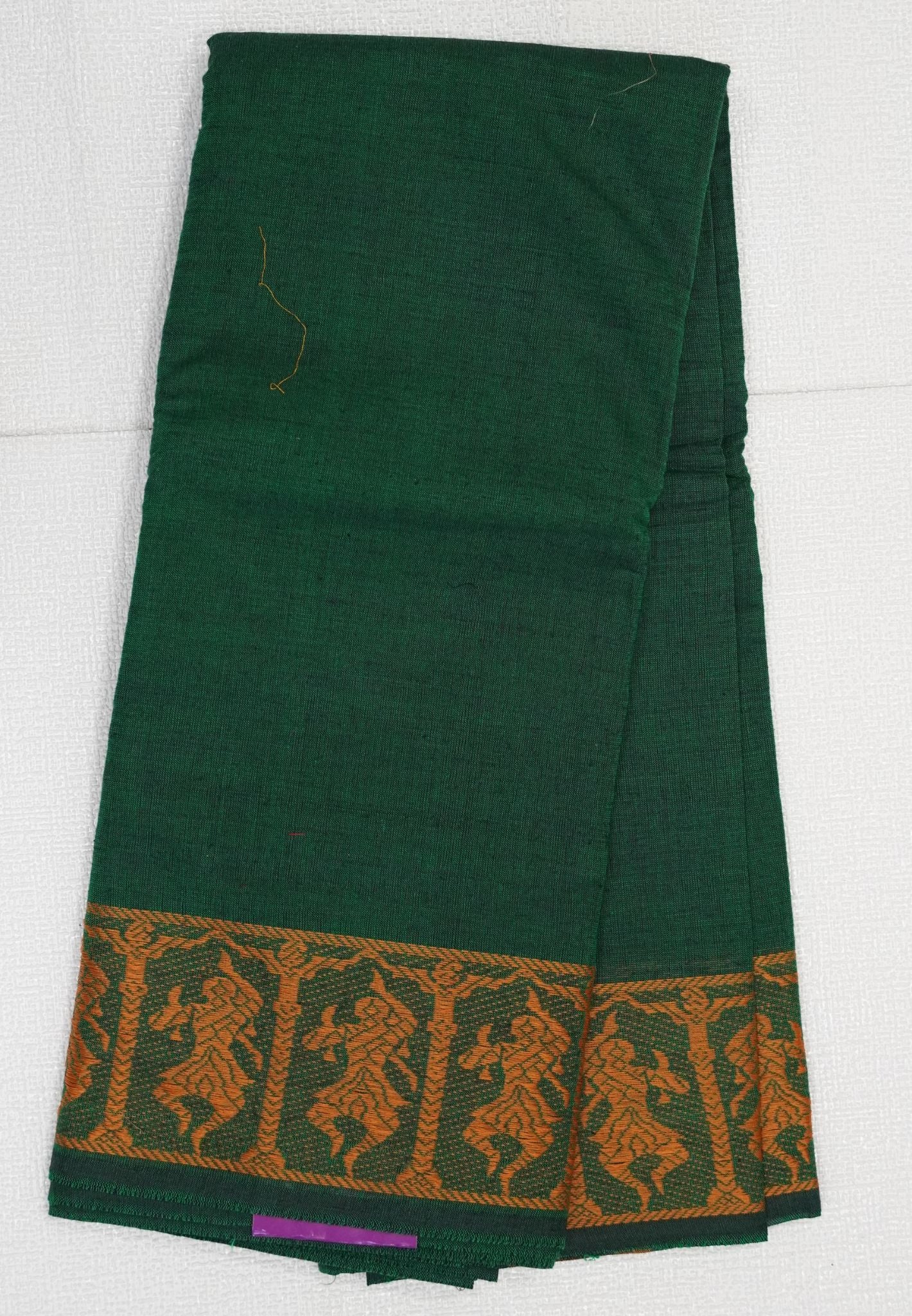 Cotton Dance Saree-Dark Green