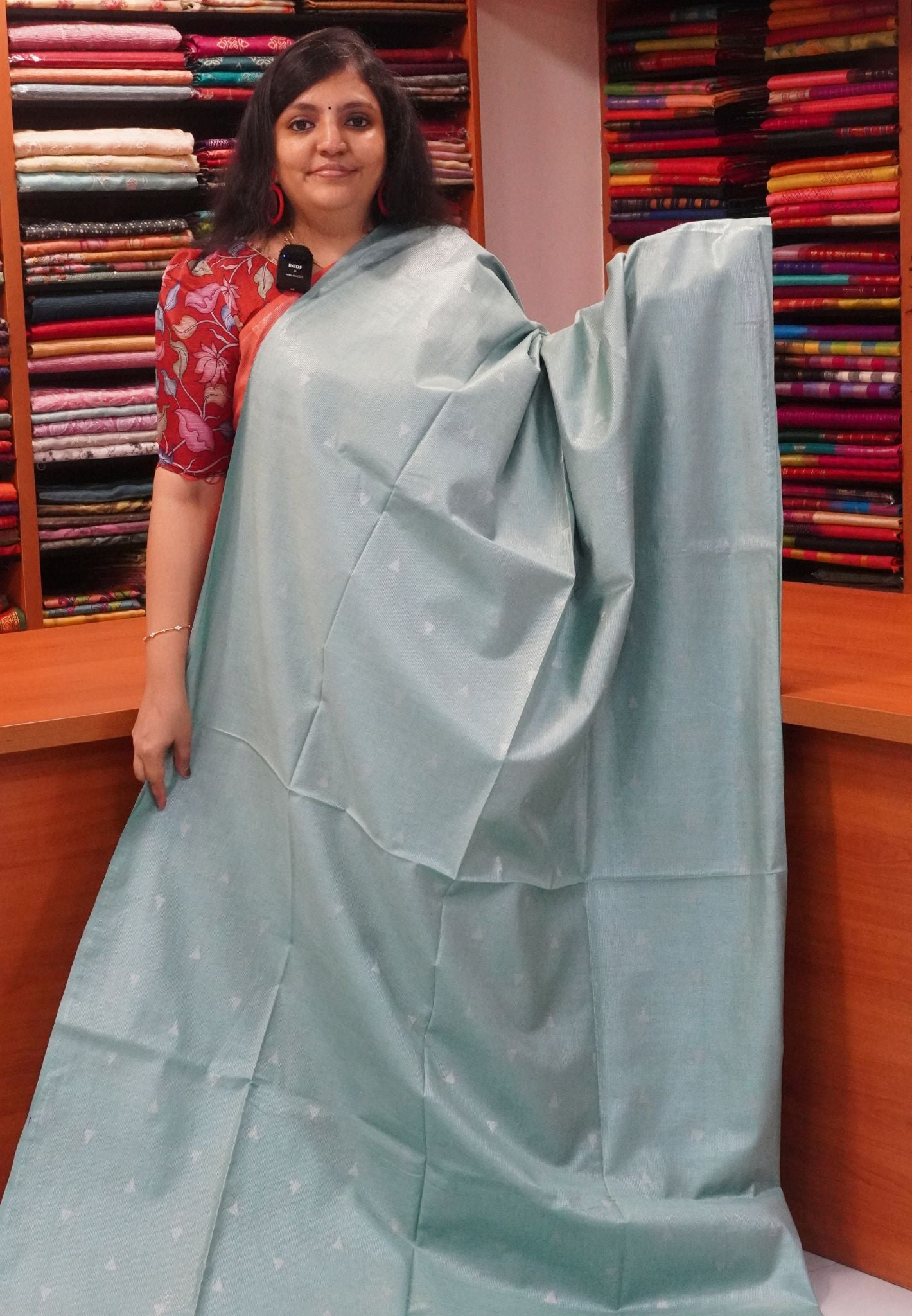 Bhagalpur Tissue Saree- Baby Blue