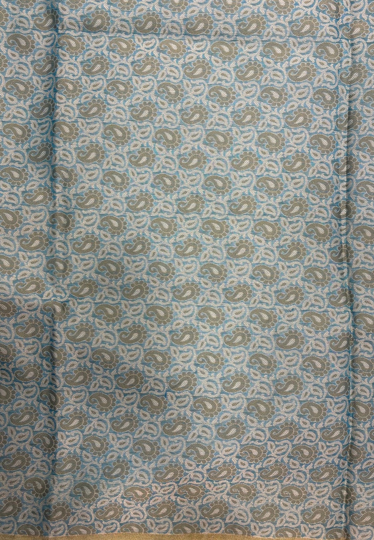 Kota Saree-Sky Blue In Manga Paisley Border