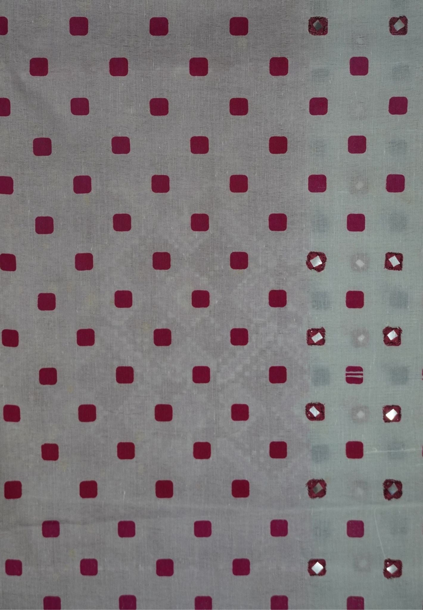 Supernet Kota Cotton Saree-Pink with Mirror Work