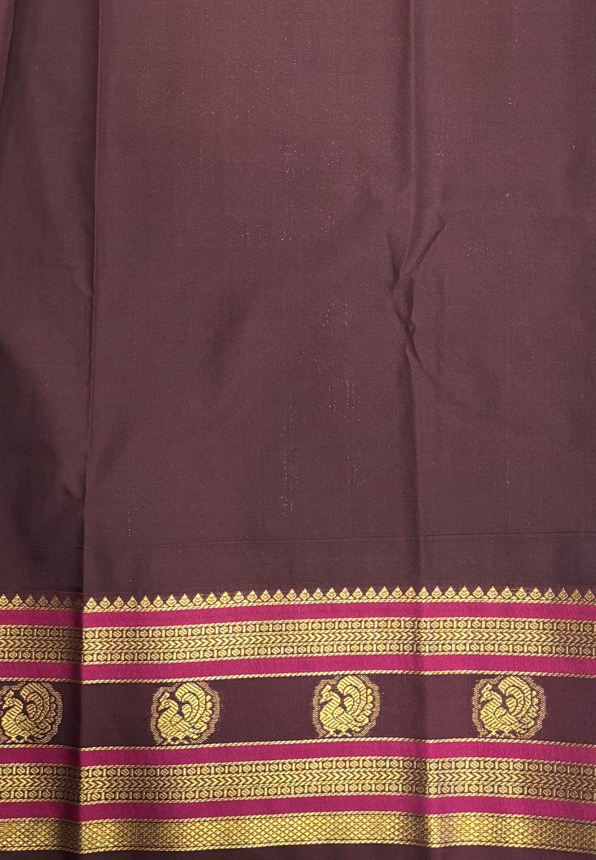 Budget Kanchipuram Saree-Olive Green with Contrast Border