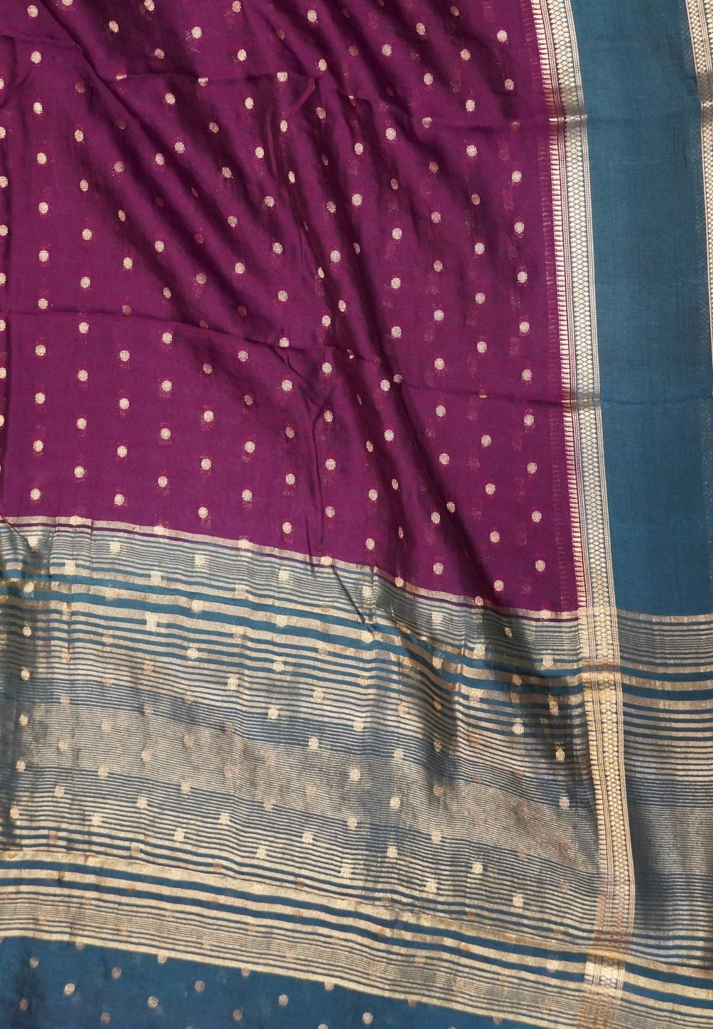 Viscose Saree – Violet with Rich Contrast Border