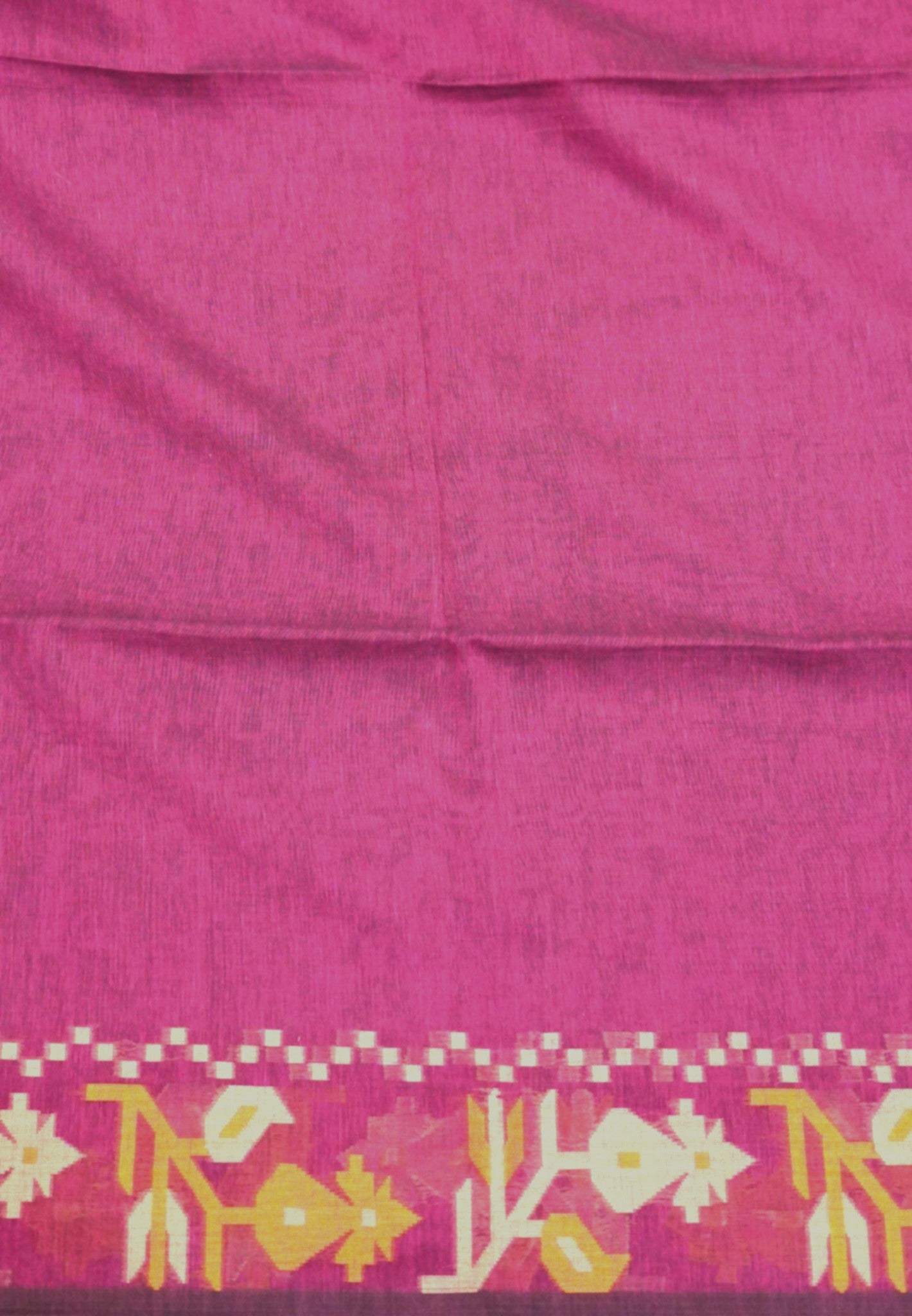 Handloom Cotton Saree- Magenta Kalash Jamdhani Border