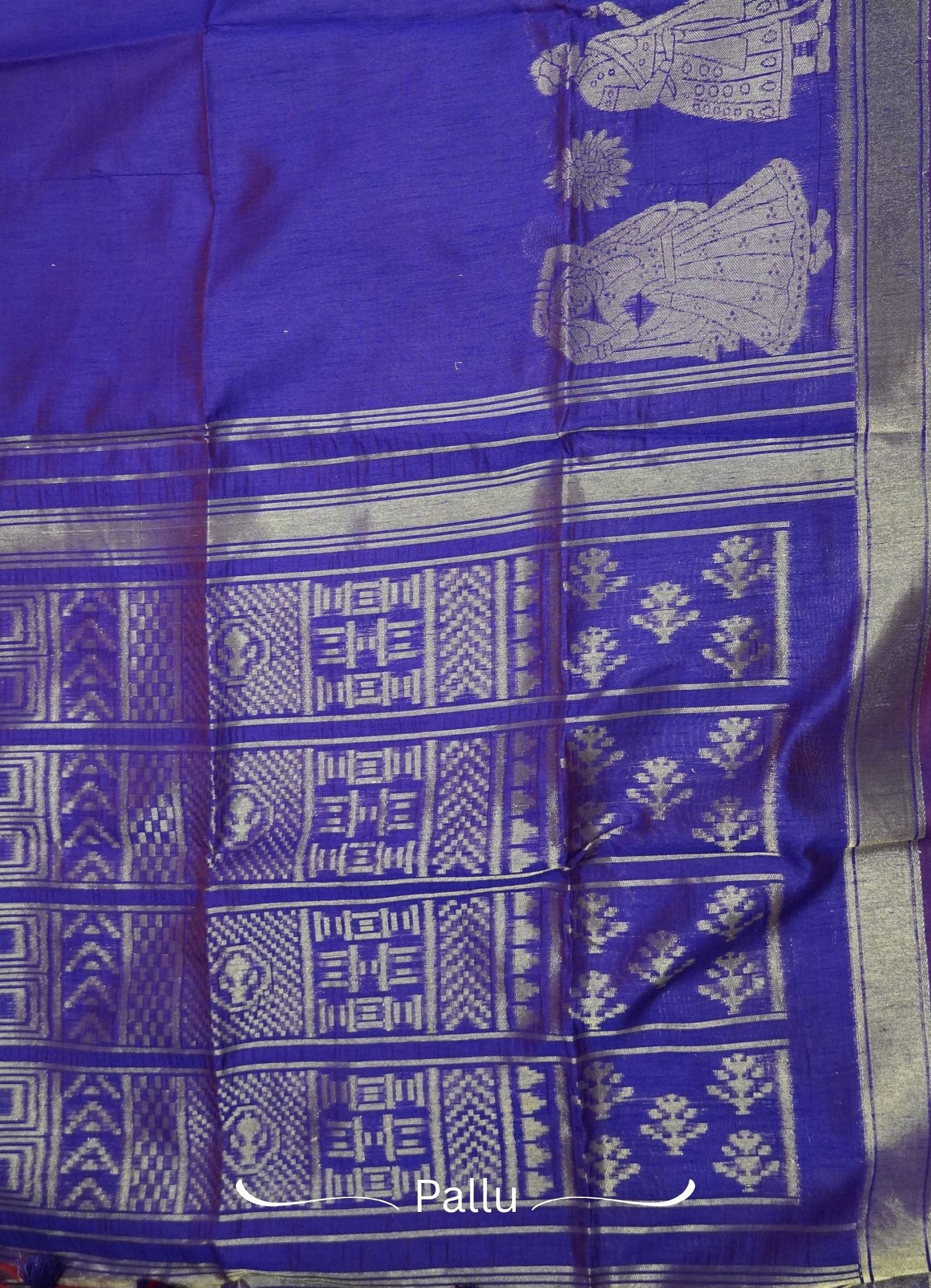 Semi Raw Silk Saree - Voilet with Doll Zari