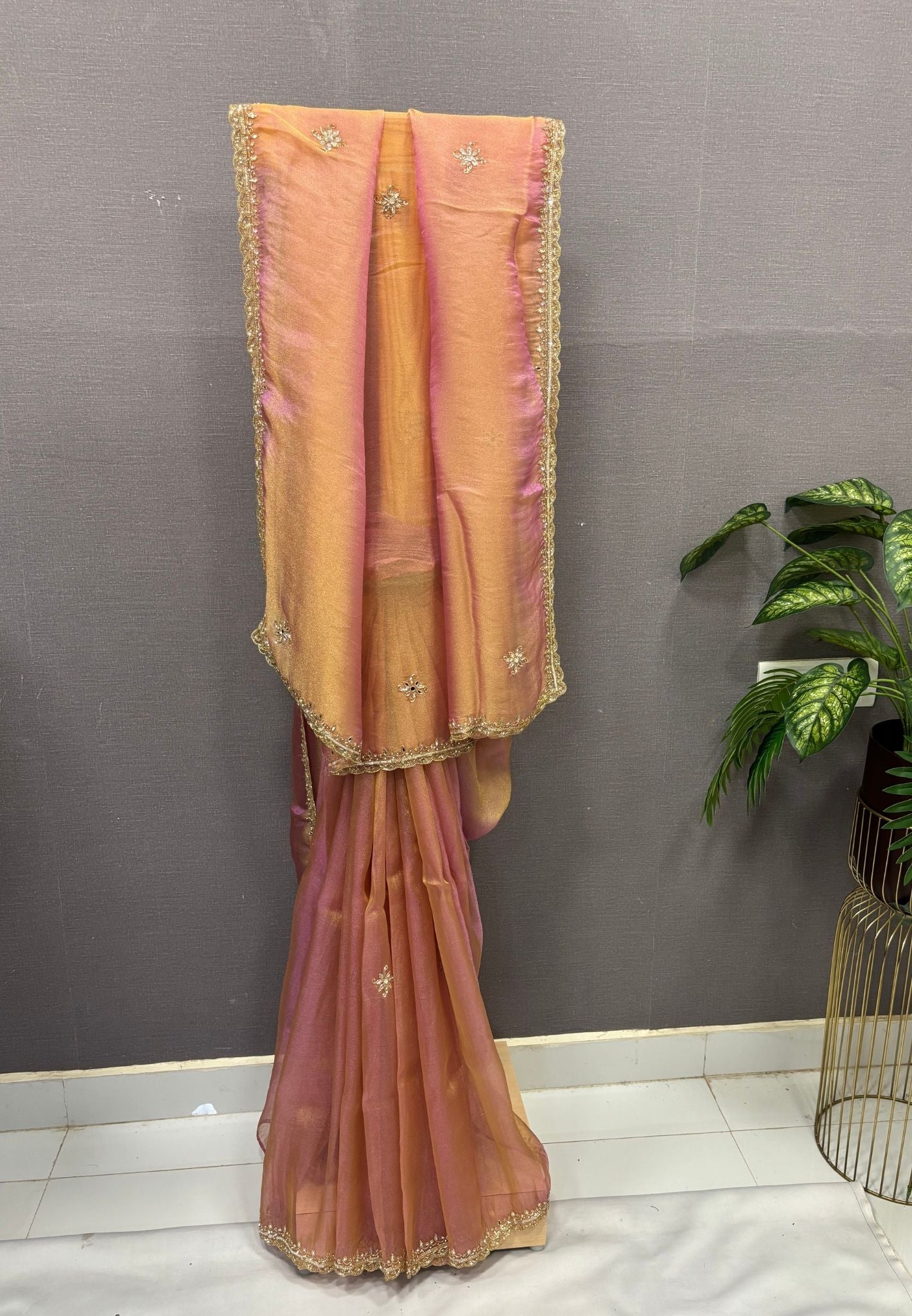 Designer Saree-Pink