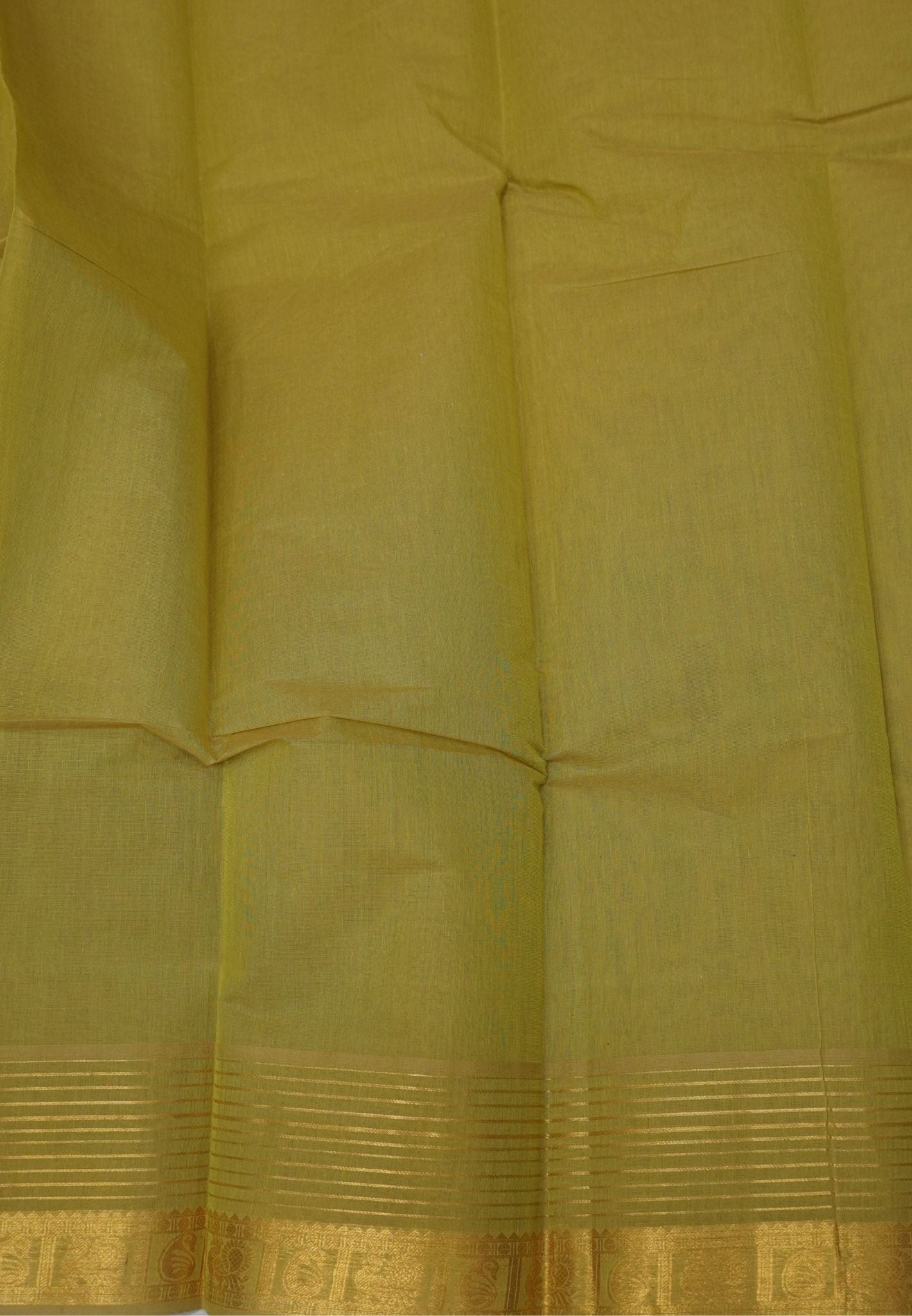 Chettinadu Cotton Saree-Antique Mustard with in Vairaoosi Pattern