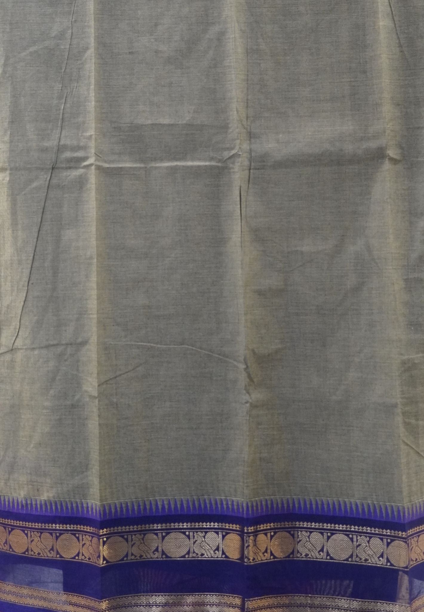 Chettinad Cotton Saree-Grey-Violet