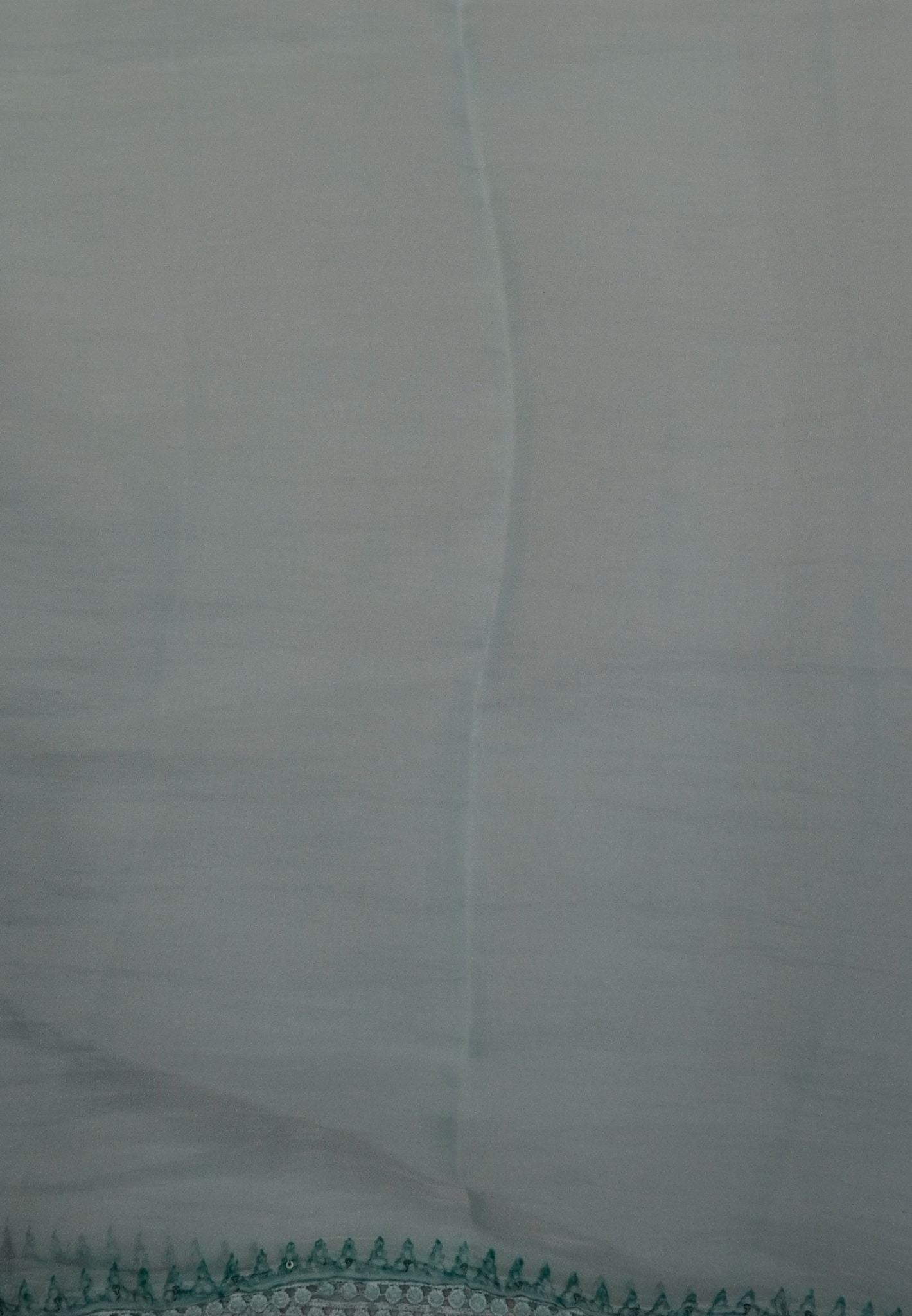 Crush Organza Saree-Sky Blue with French Knot