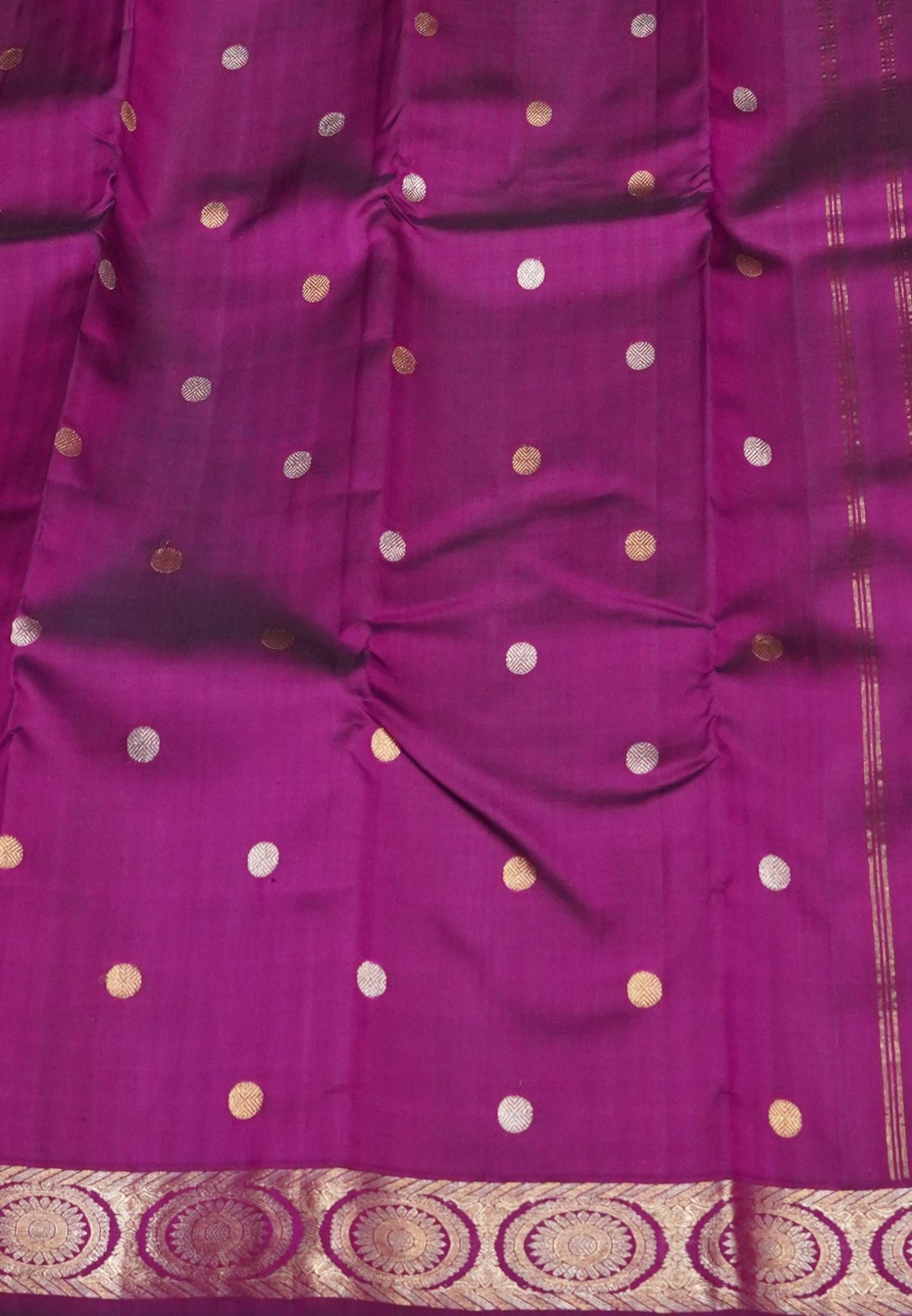 Pure Silk Saree – Wine Purple with Rich Zari Weaving