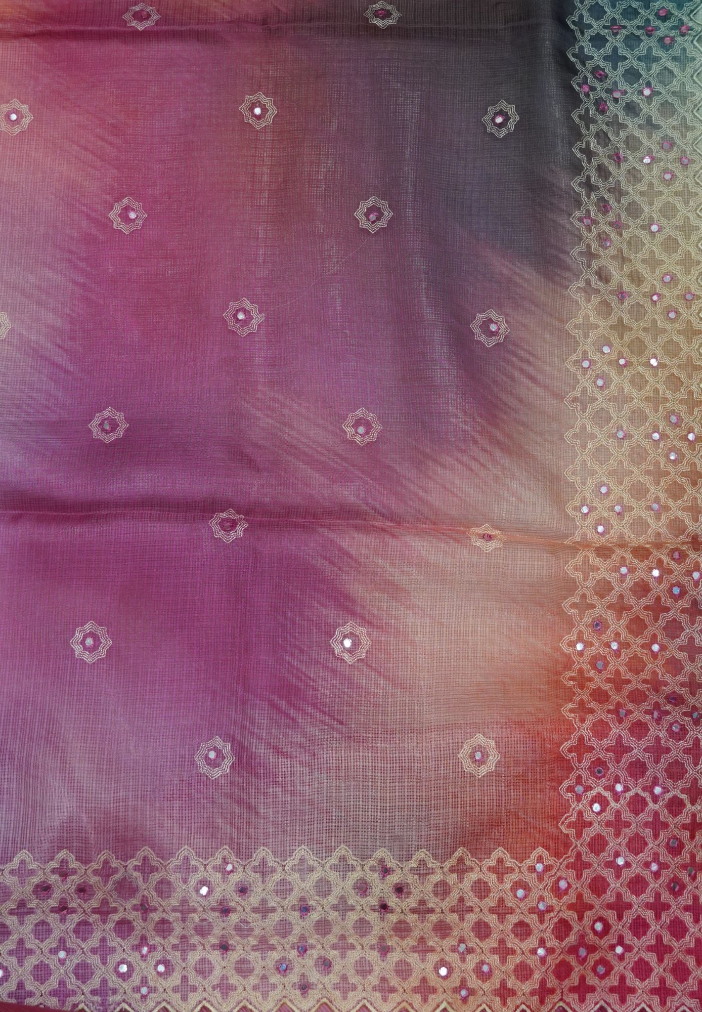 Kota Saree-Multicolor with Mirror Work