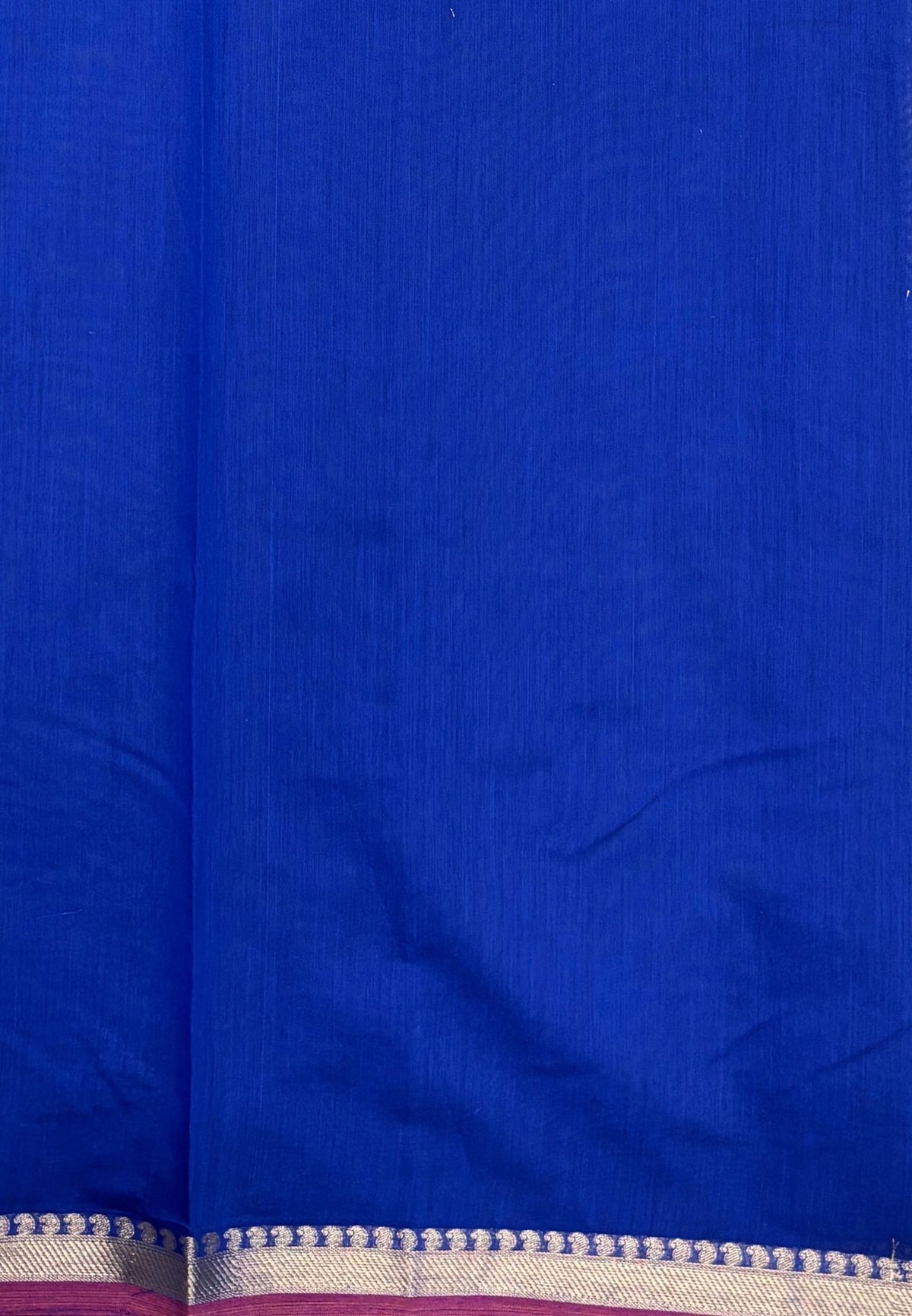 Semi Maheswari Saree-Ms Blue In Golden Stripe Border