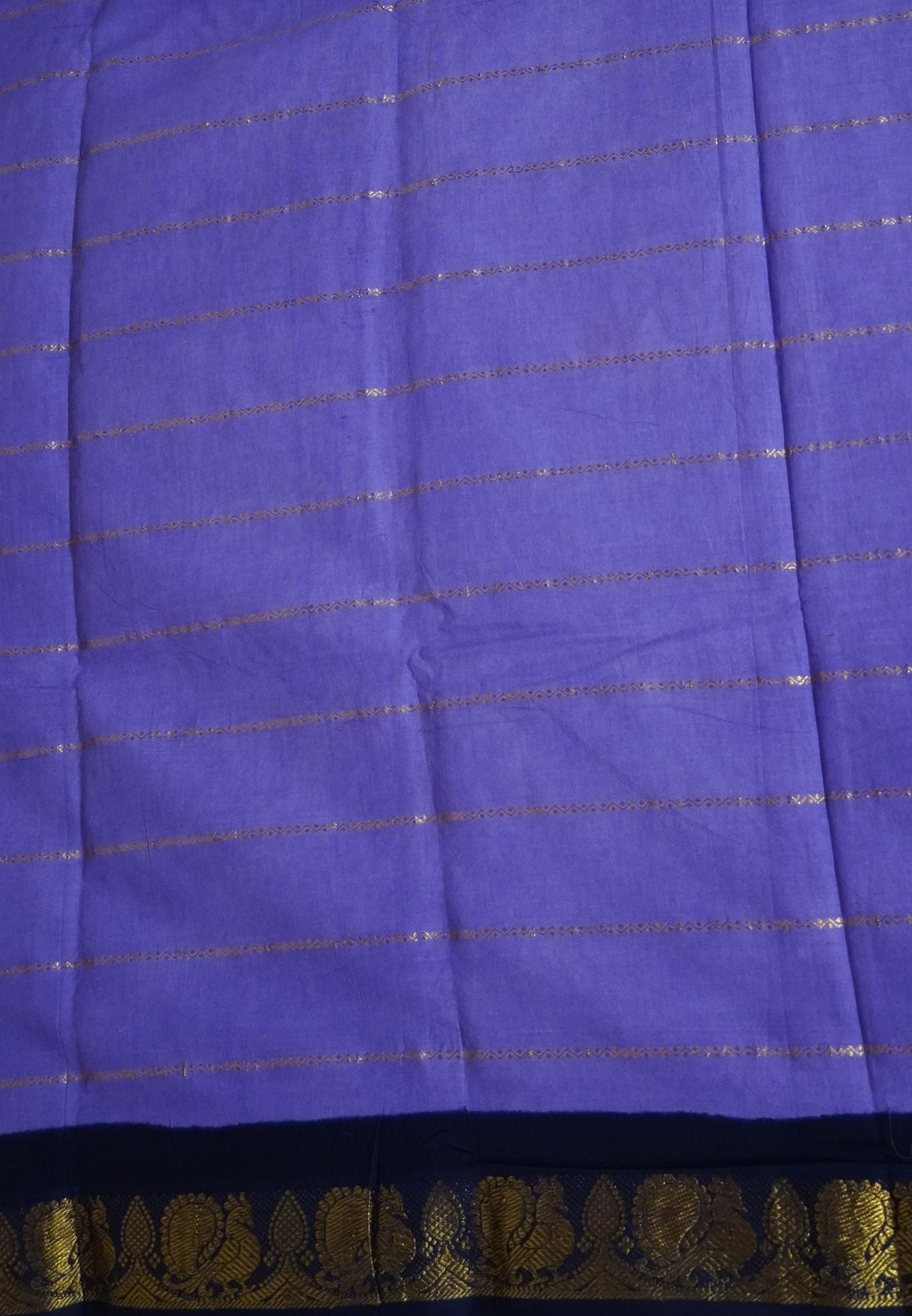 Sungudi Cotton Saree-Lavender with Veldhari Pattern & Rich Pallu