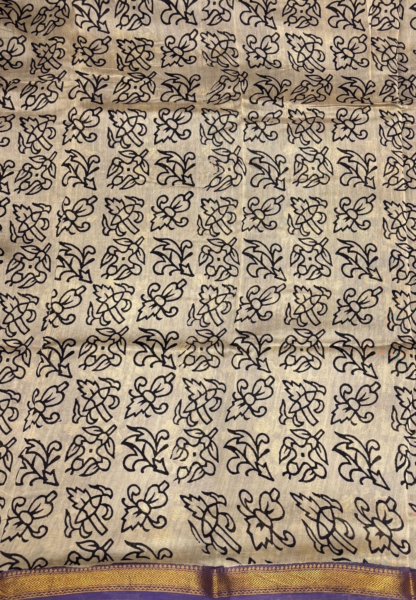 Pure Maheshwari Silk Cotton Saree-Black