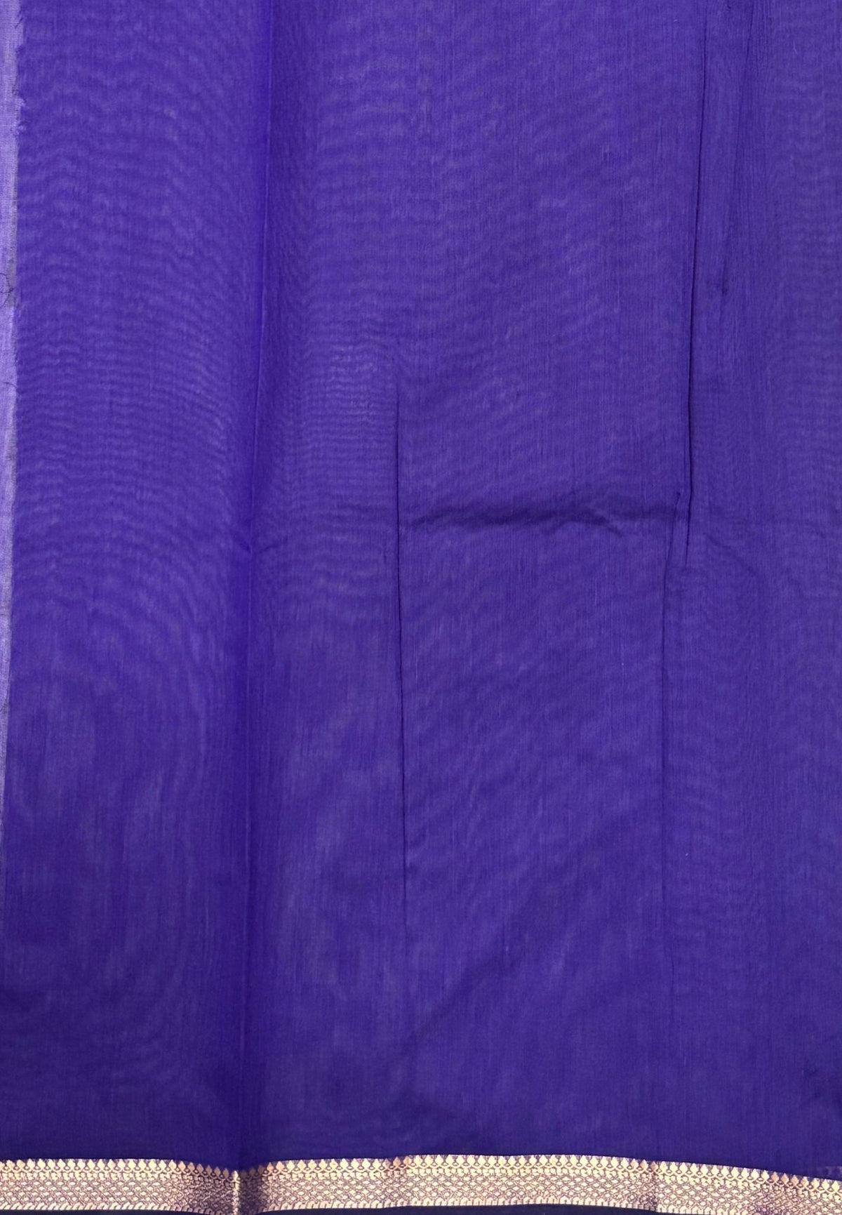 Semi Maheswari Saree-Violet In Double Line Zari Stripe Border