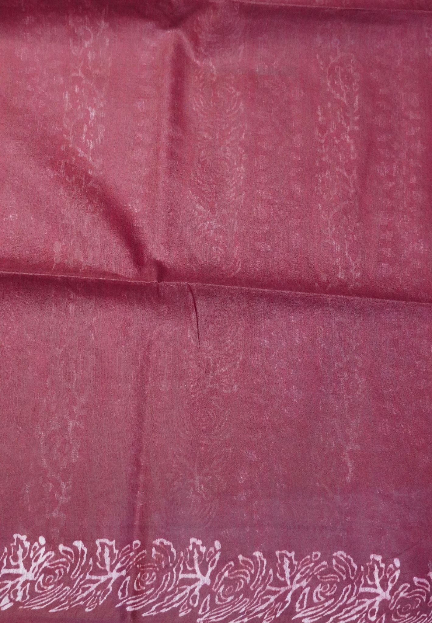 Bhagalpur Cotton Saree-Dark Pink