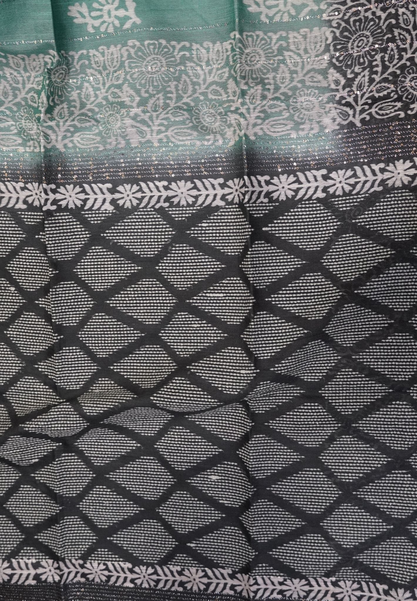 Bhagalpur Cotton Saree-Sea Green