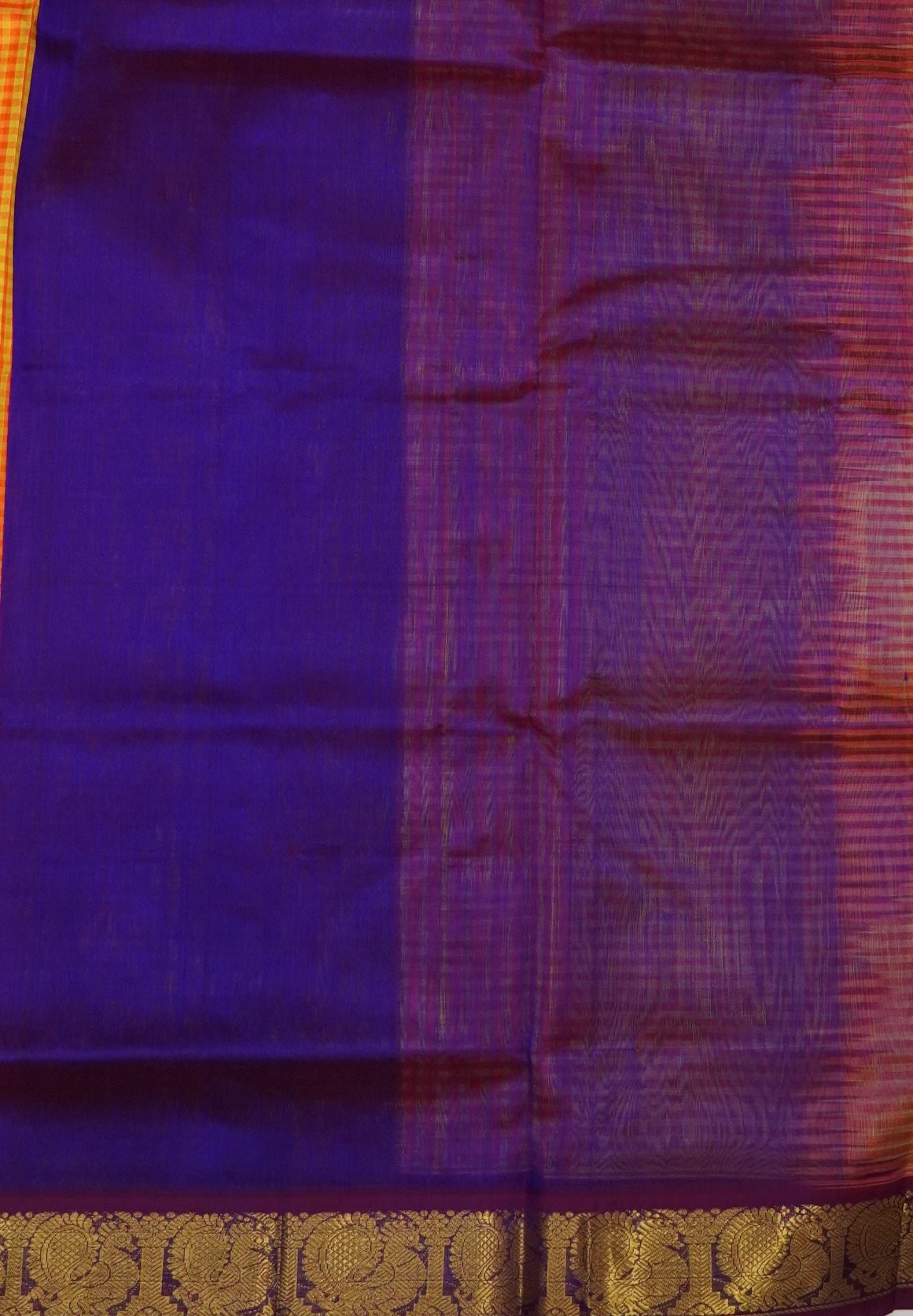 Pure Silk Cotton Saree-Lime Yellow with Palum Pazhamum Checks