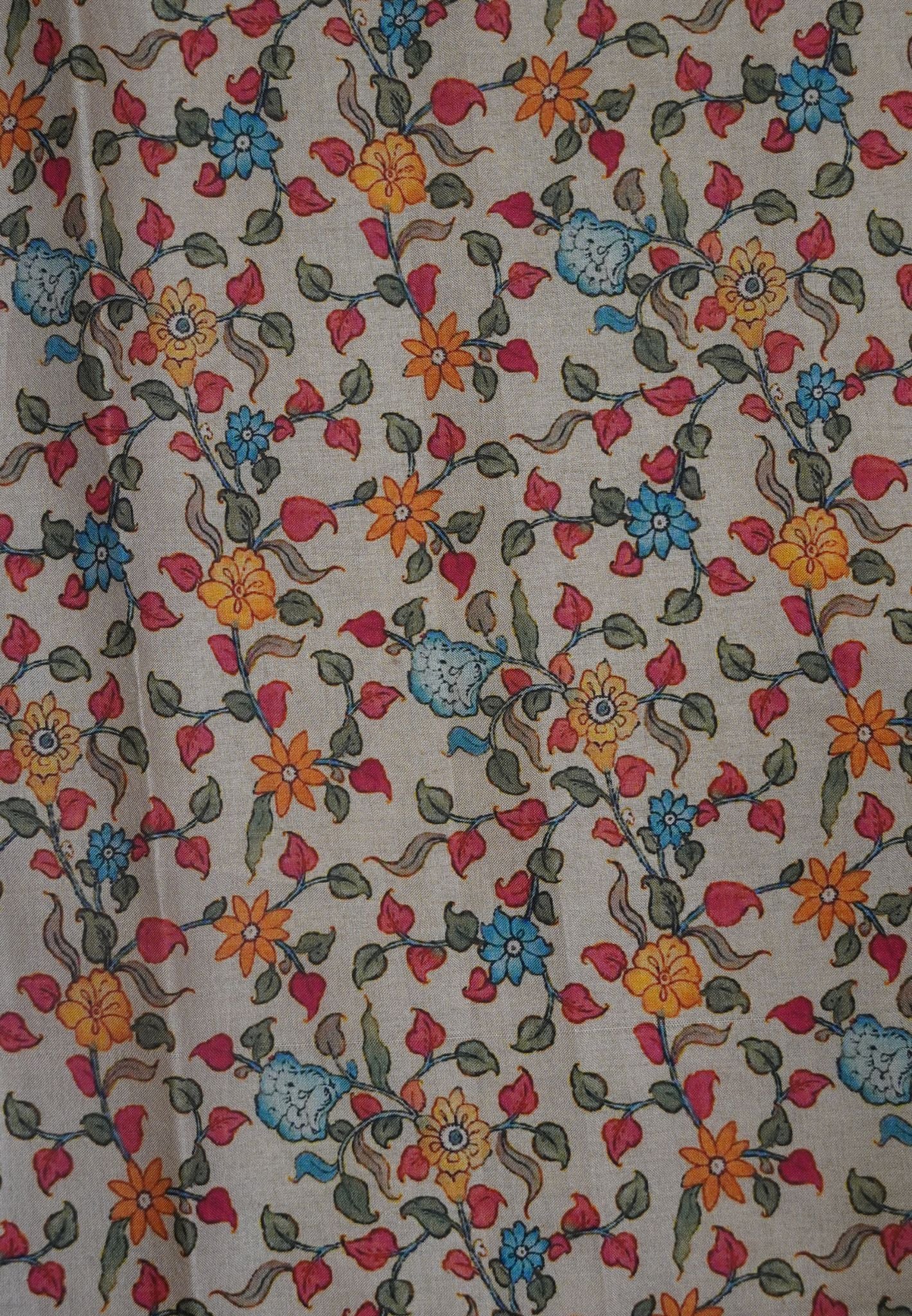 Crush Vairaoosi Tissue Silk-Lavender with applique work