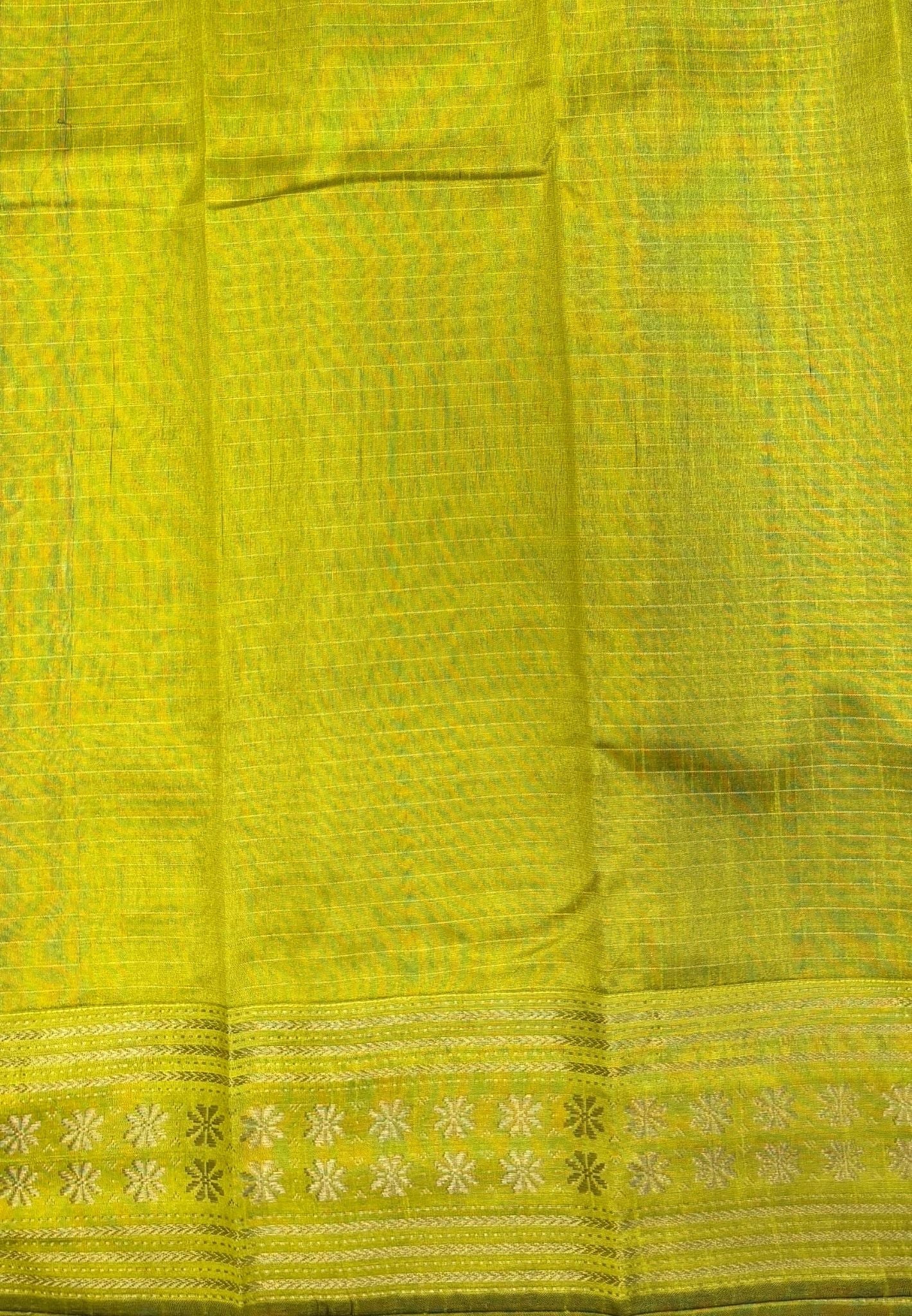 Raw Silk Saree-MS Blue in 1000 Butta with Contrast Zari Border