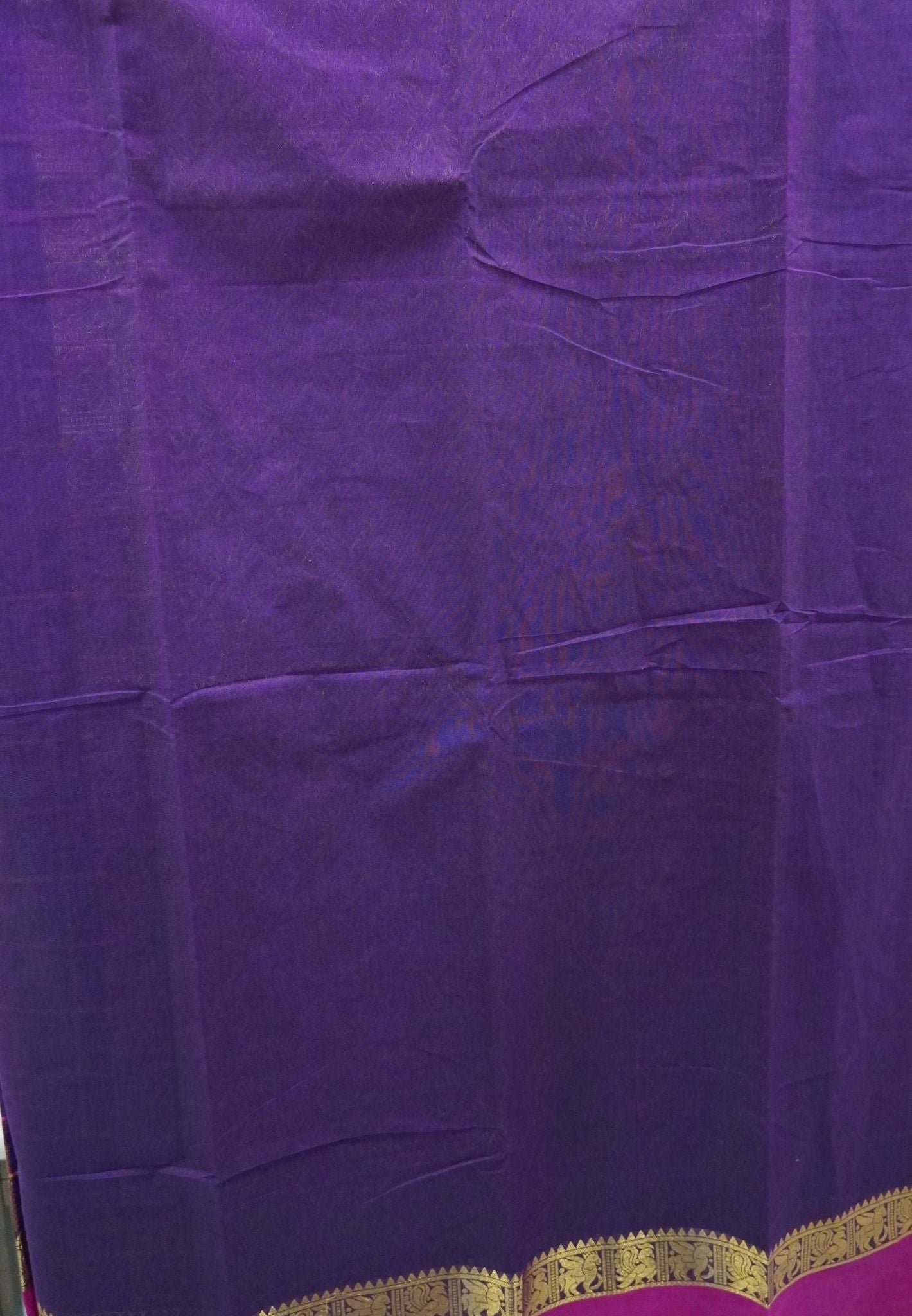 Chettinad Cotton Saree–Wine With thread Checks Annapakshi Zari Border