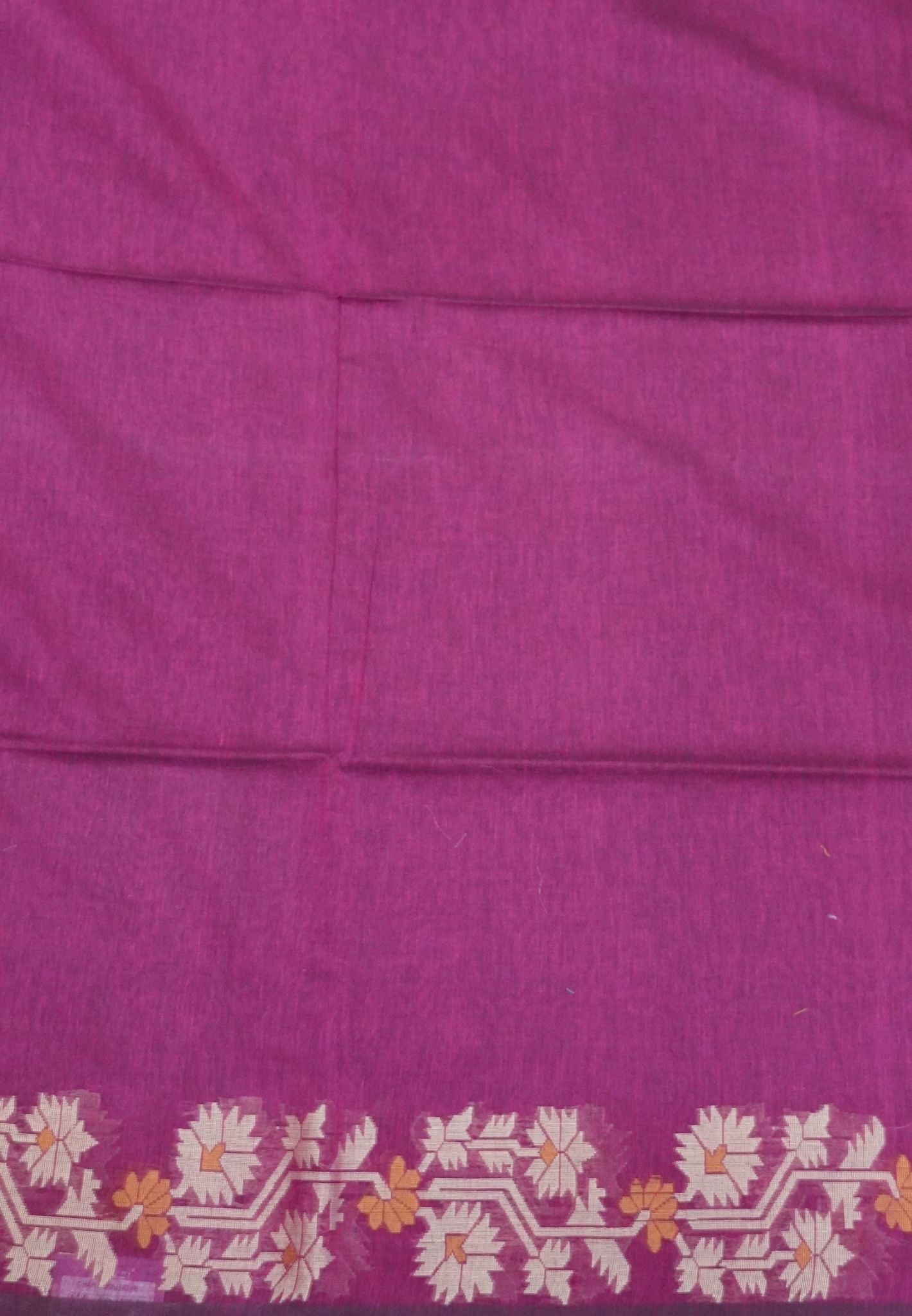 Handloom Cotton Saree-Magenta Paithani Border