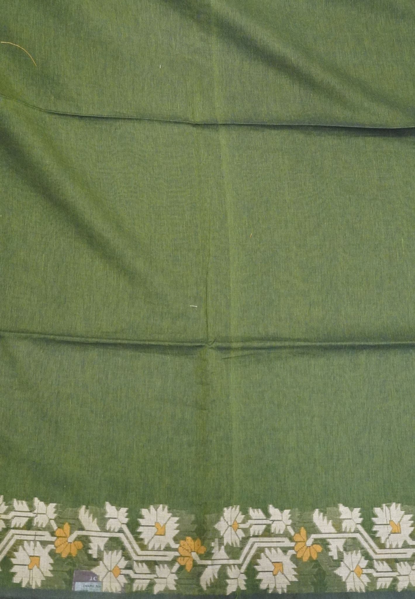 Handloom Cotton Saree-Sage Green Paithani Border