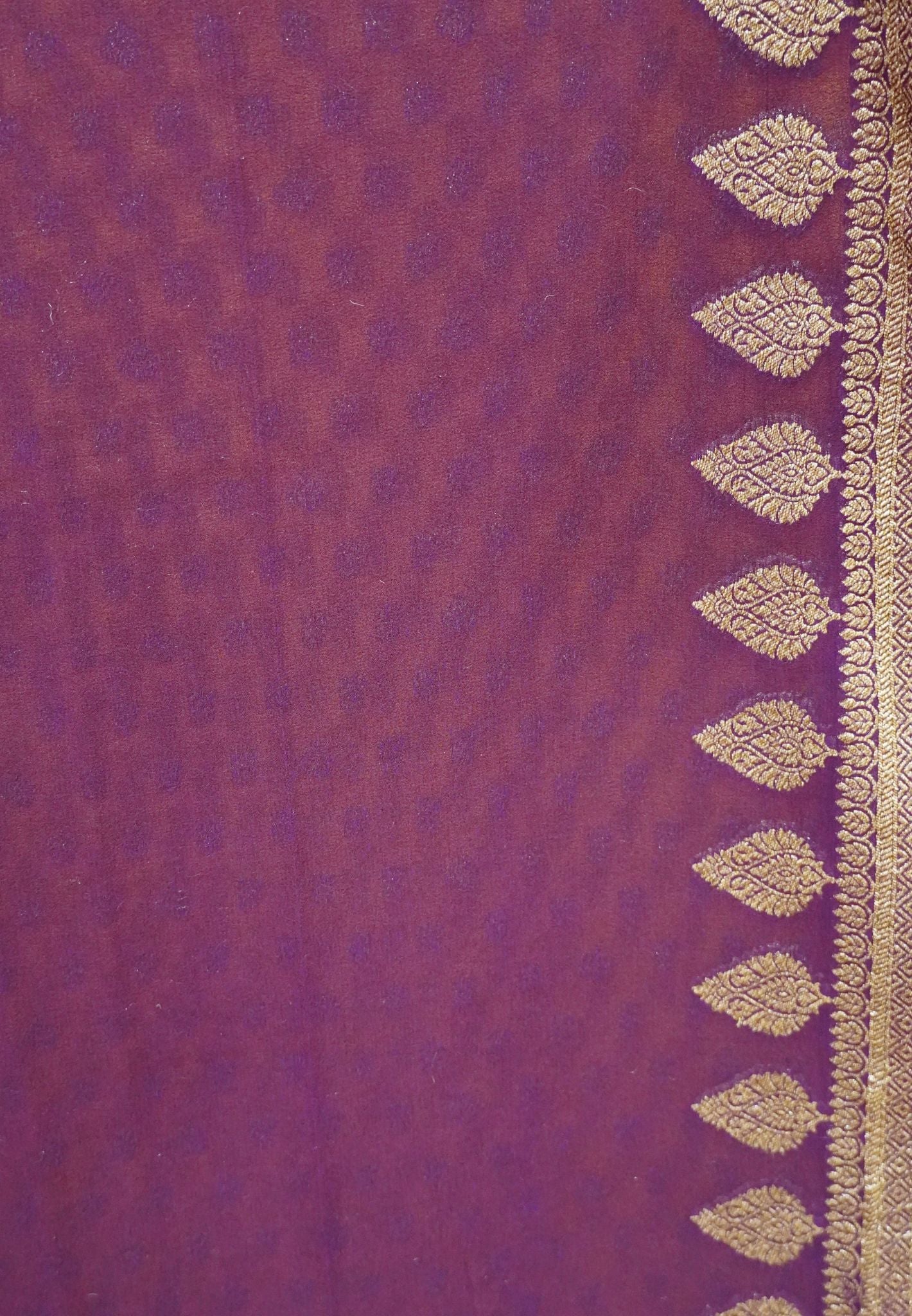 Banarasi Georgette Saree-Mustard with Contrast Border