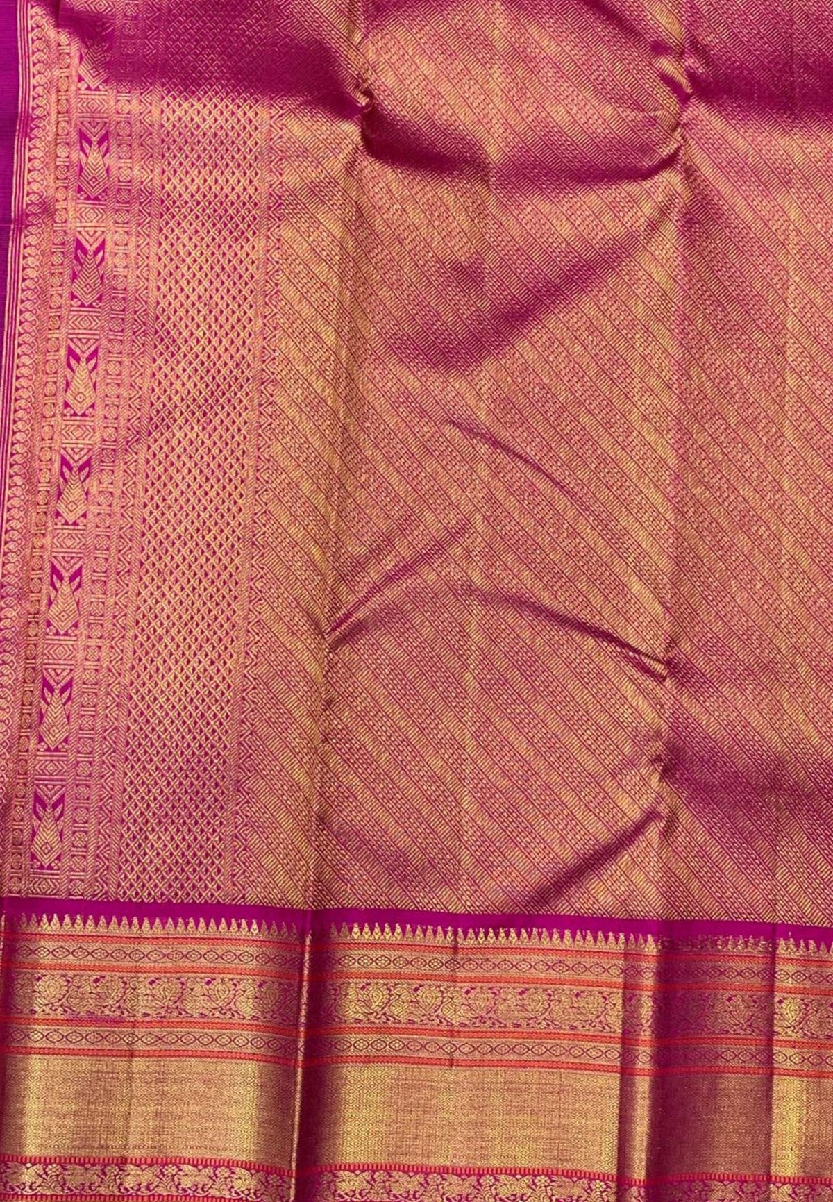 Pure Kanchipuram Silk Saree-Navy Blue with 1000 Butta