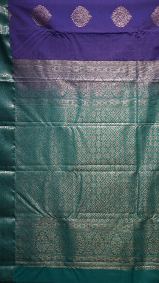 Semi Kanjeevaram Saree With Butta Print Lavendar