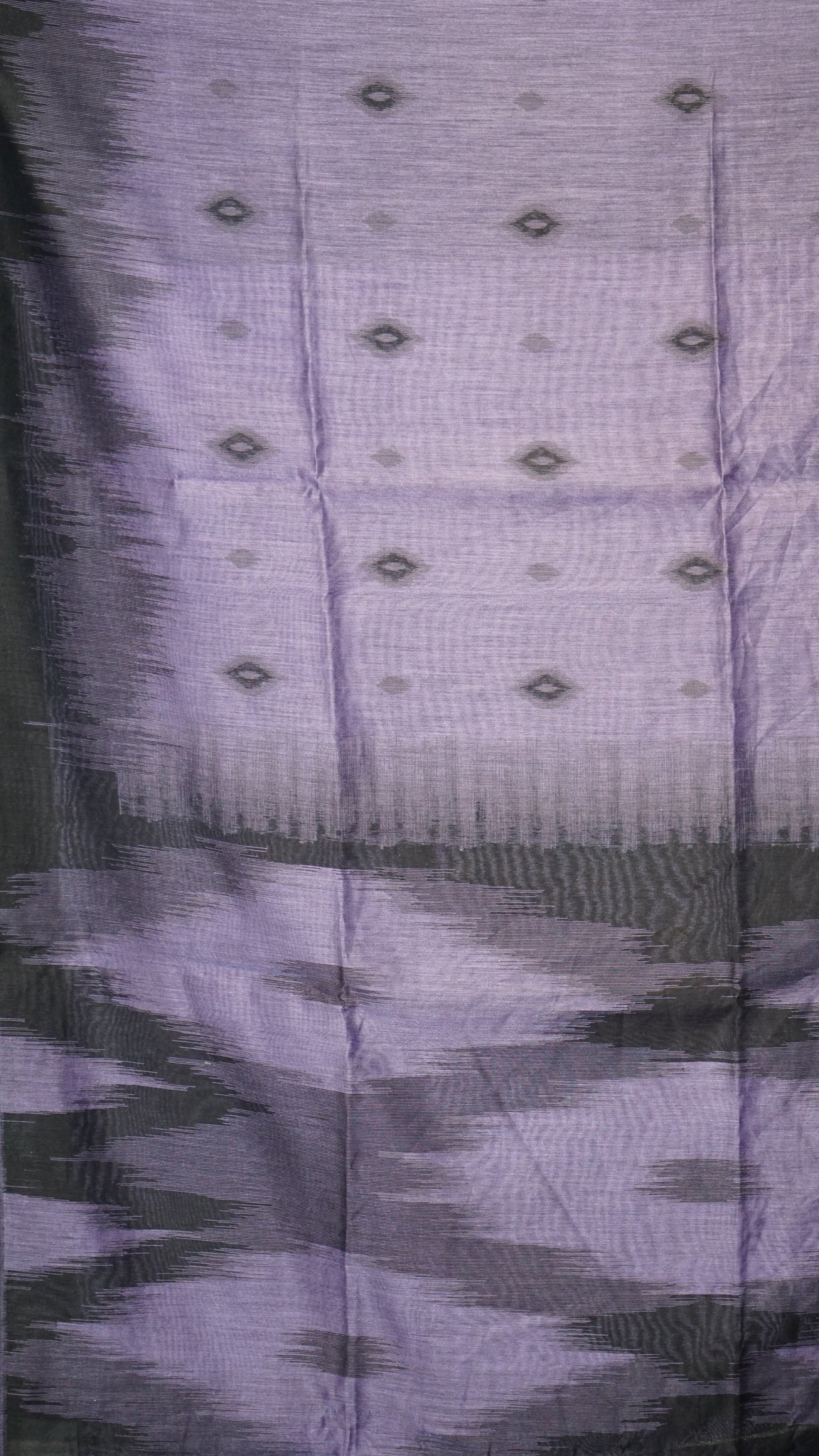 Munga Cotton Saree Ikkat Print Lavender