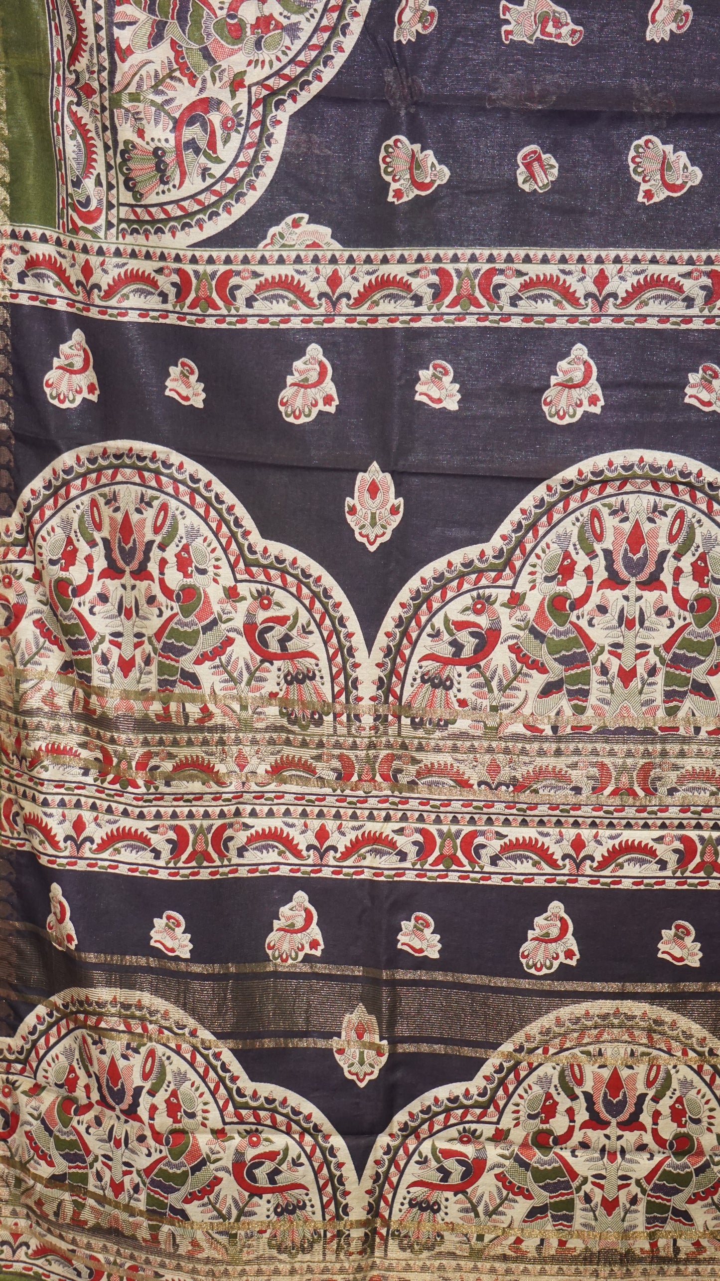 Semi Linen Kalamkari Saree Wine