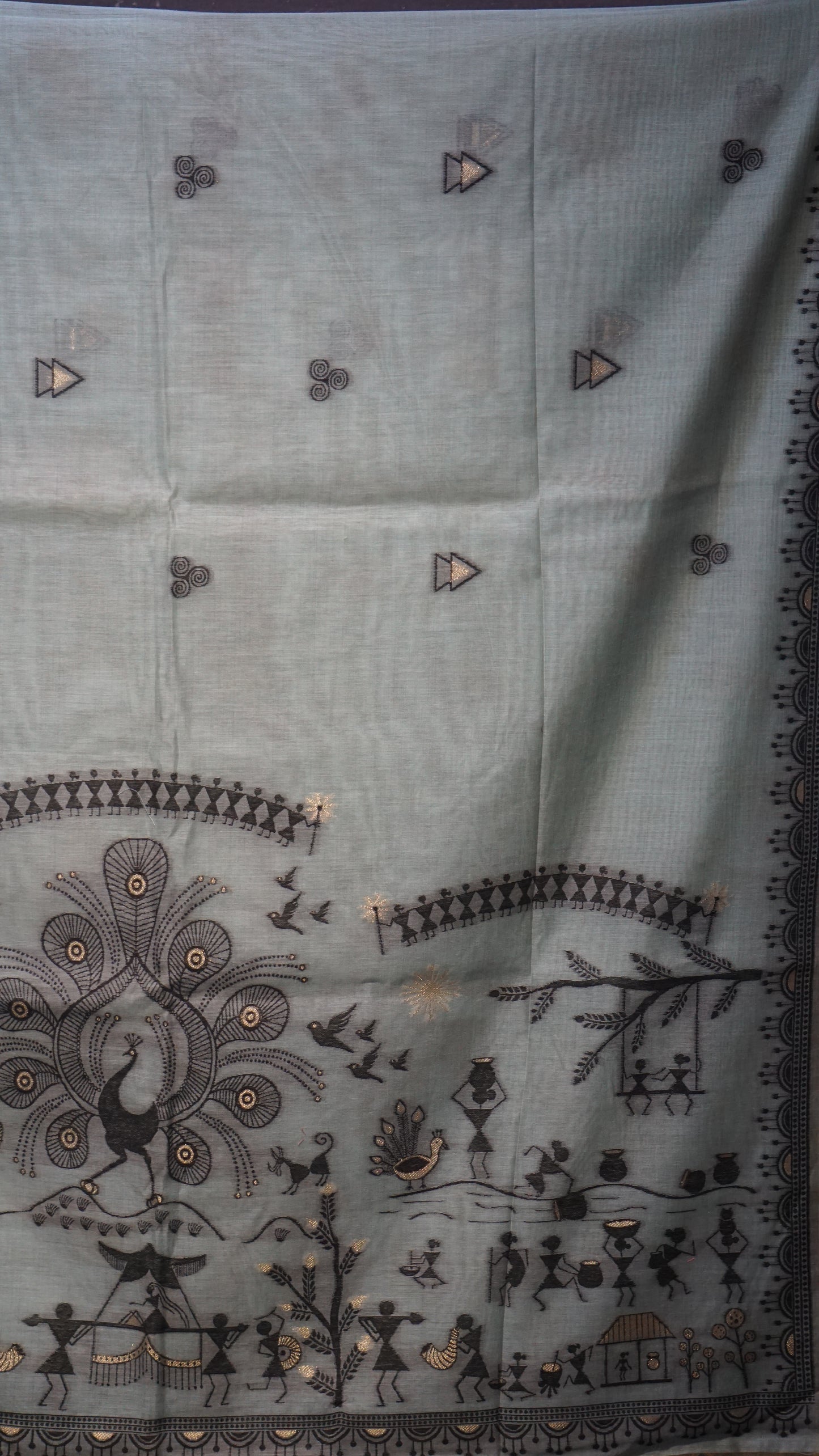 Munga Cotton Saree Sea Blue