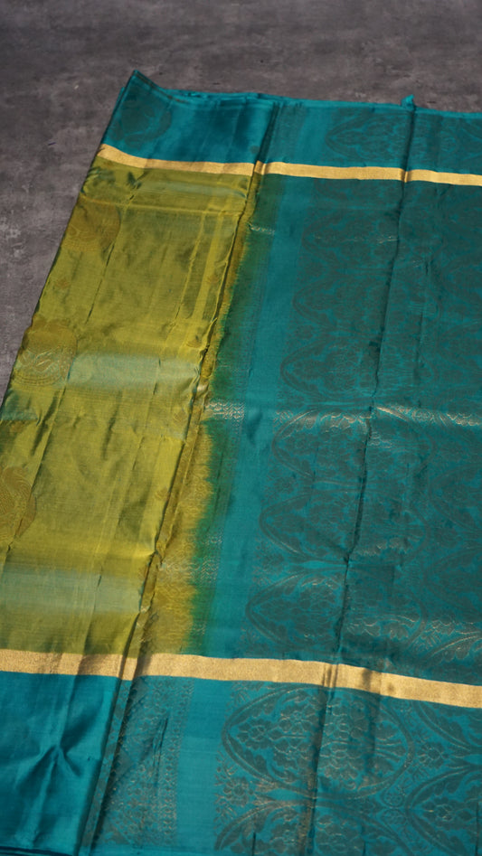 Semi Kanjeevaram Saree Butta Green