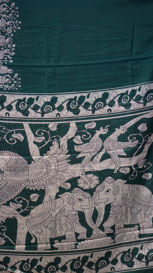 Chiralam Saree Bottle Green
