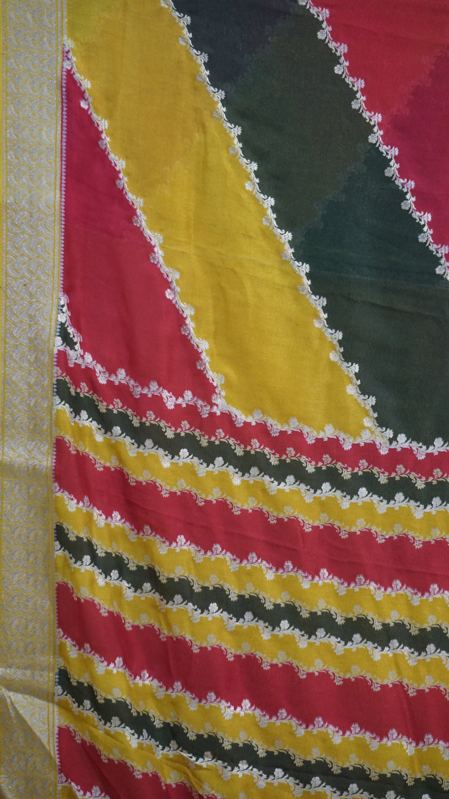 Shiffon Saree Sage Yellow Border