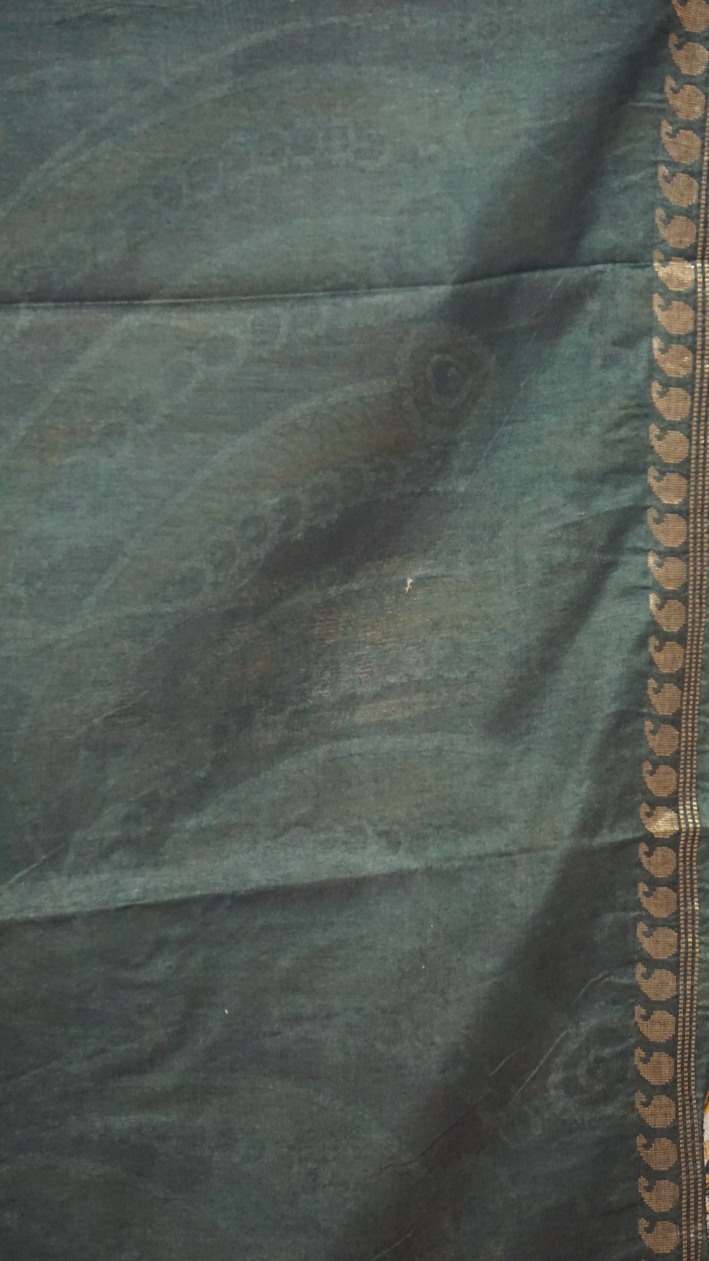 Semi Linen Kalamkari Saree Green