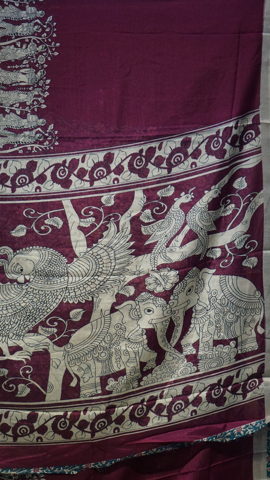 Chiralam Saree Wine