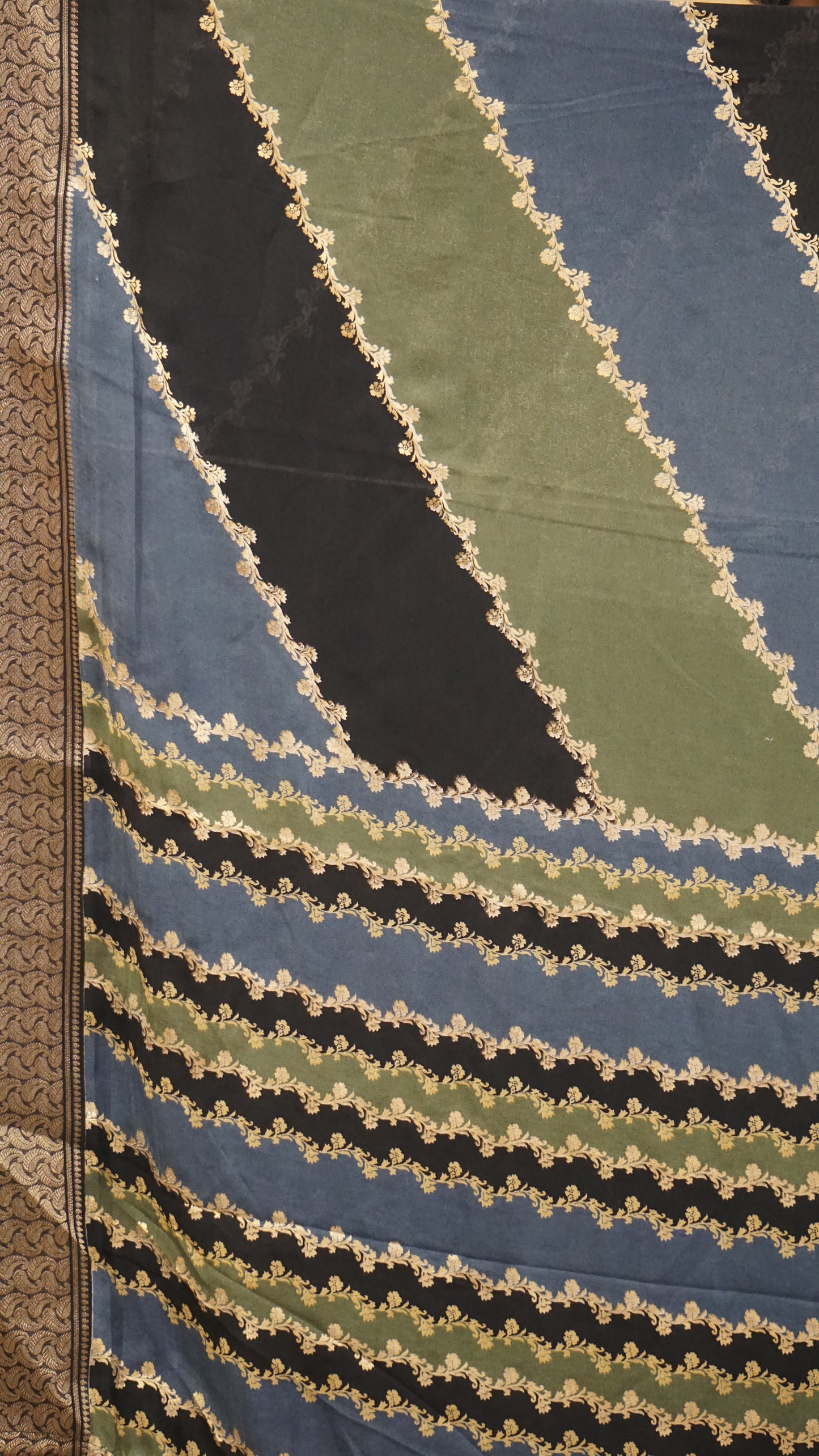 Shiffon Saree Sage Green Border