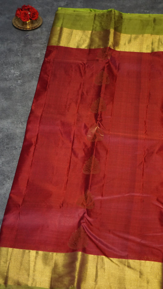 Semi Kanjeevaram Saree Butta Maroon