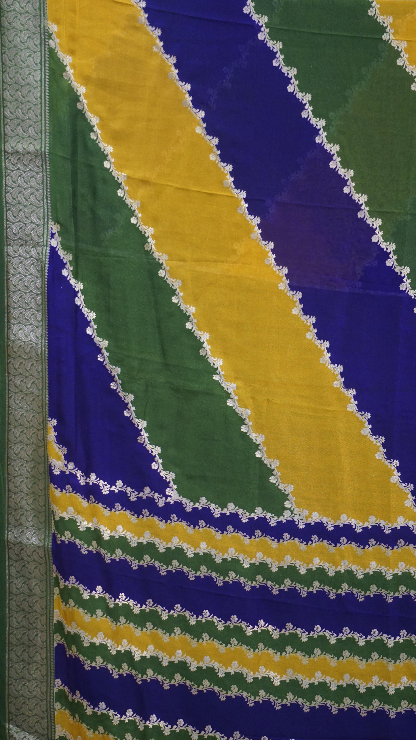 Shiffon Saree Green Border