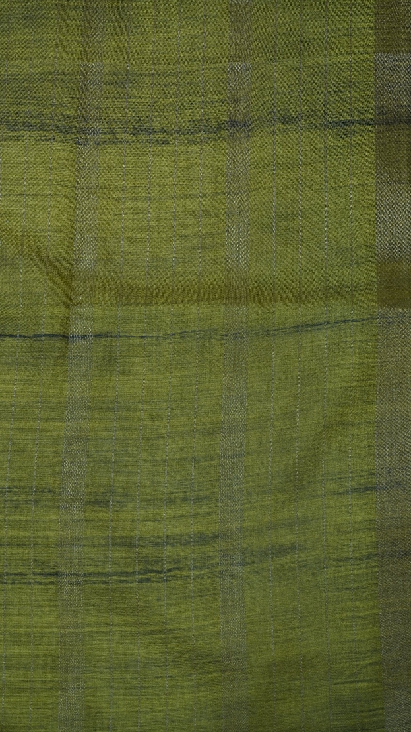 Semi Tussar Saree - Tower Border Green