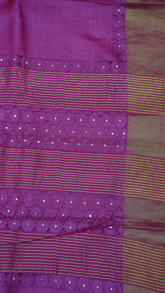 Pure Tussar Saree - Pink