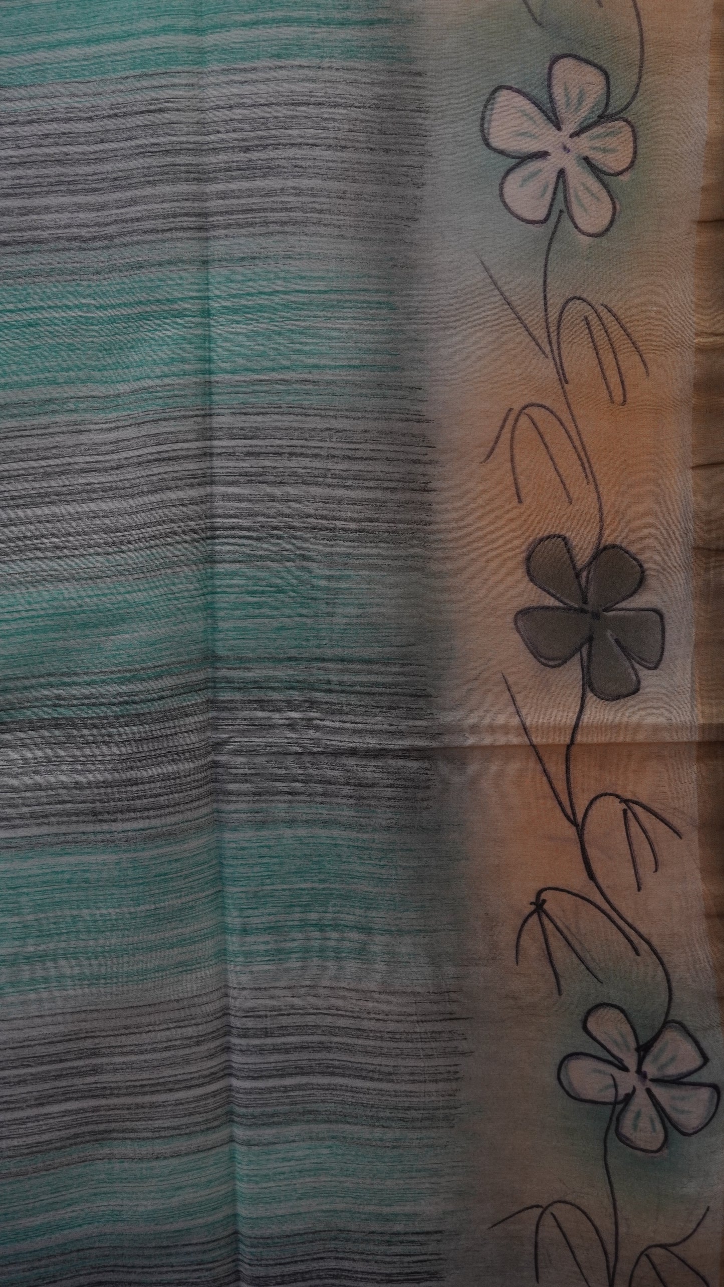 Bhagalpur Tussar Saree- Sea Green