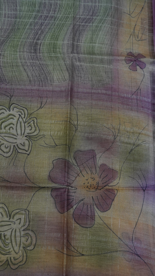 Bhagalpur Tussar Saree- Purple
