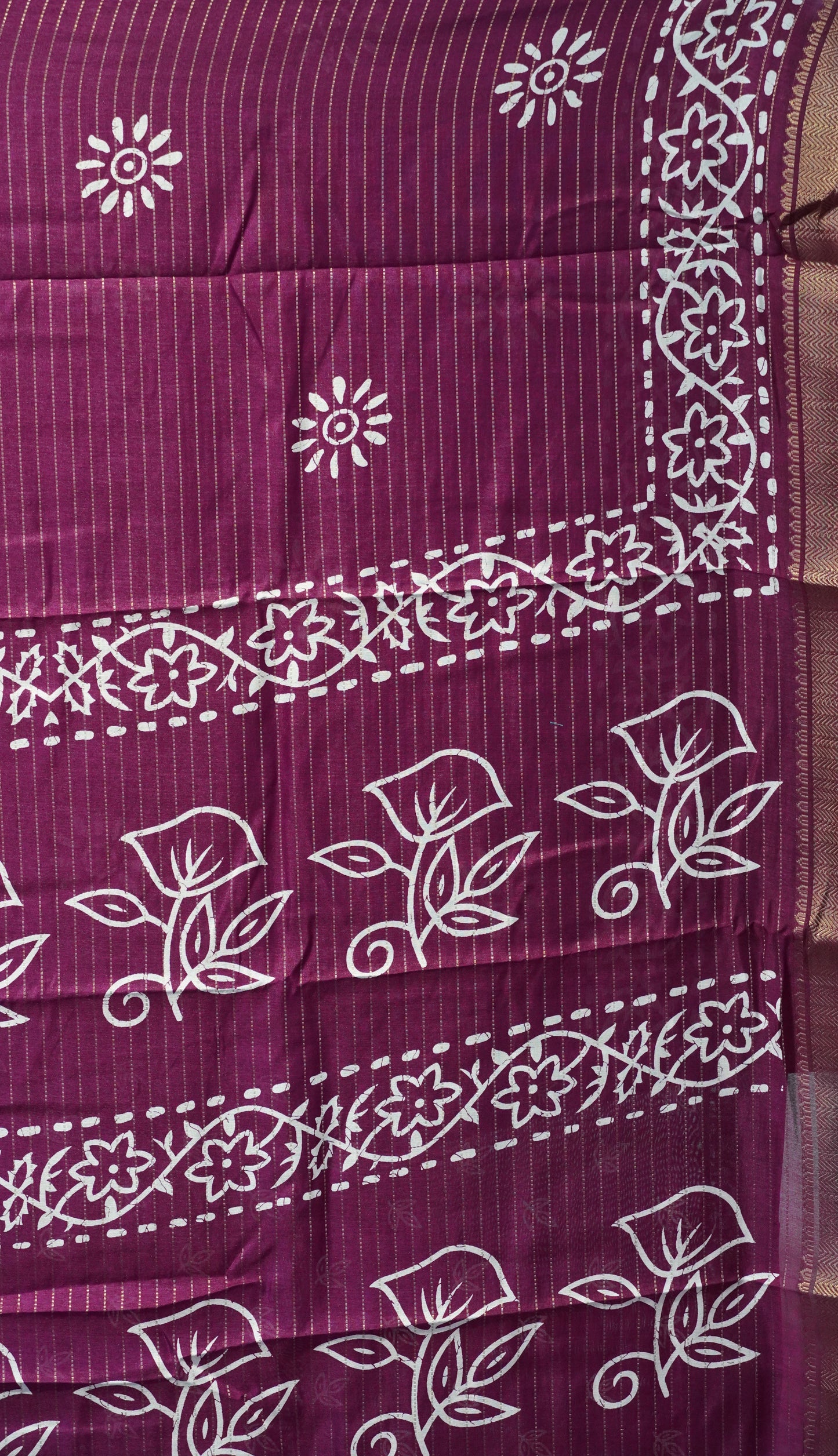 Dola Silk Saree Floral Print - Purple
