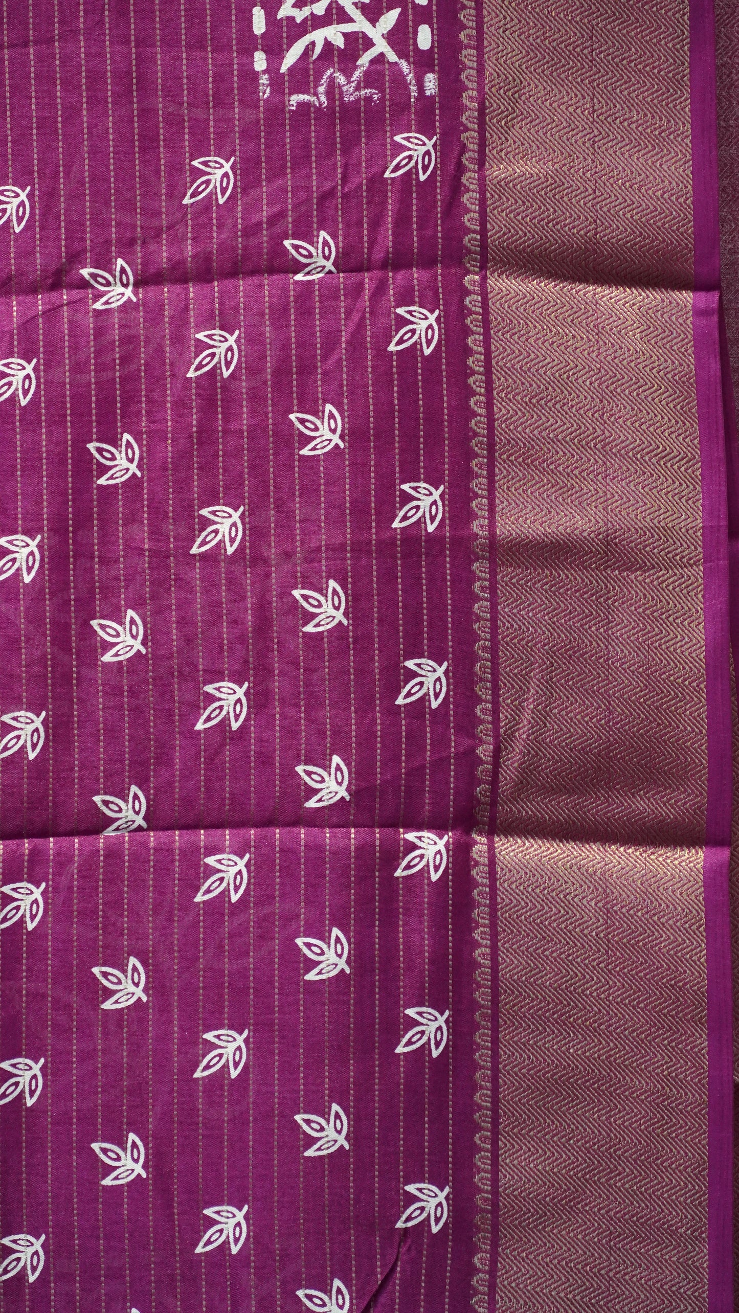Dola Silk Saree Floral Print - Purple