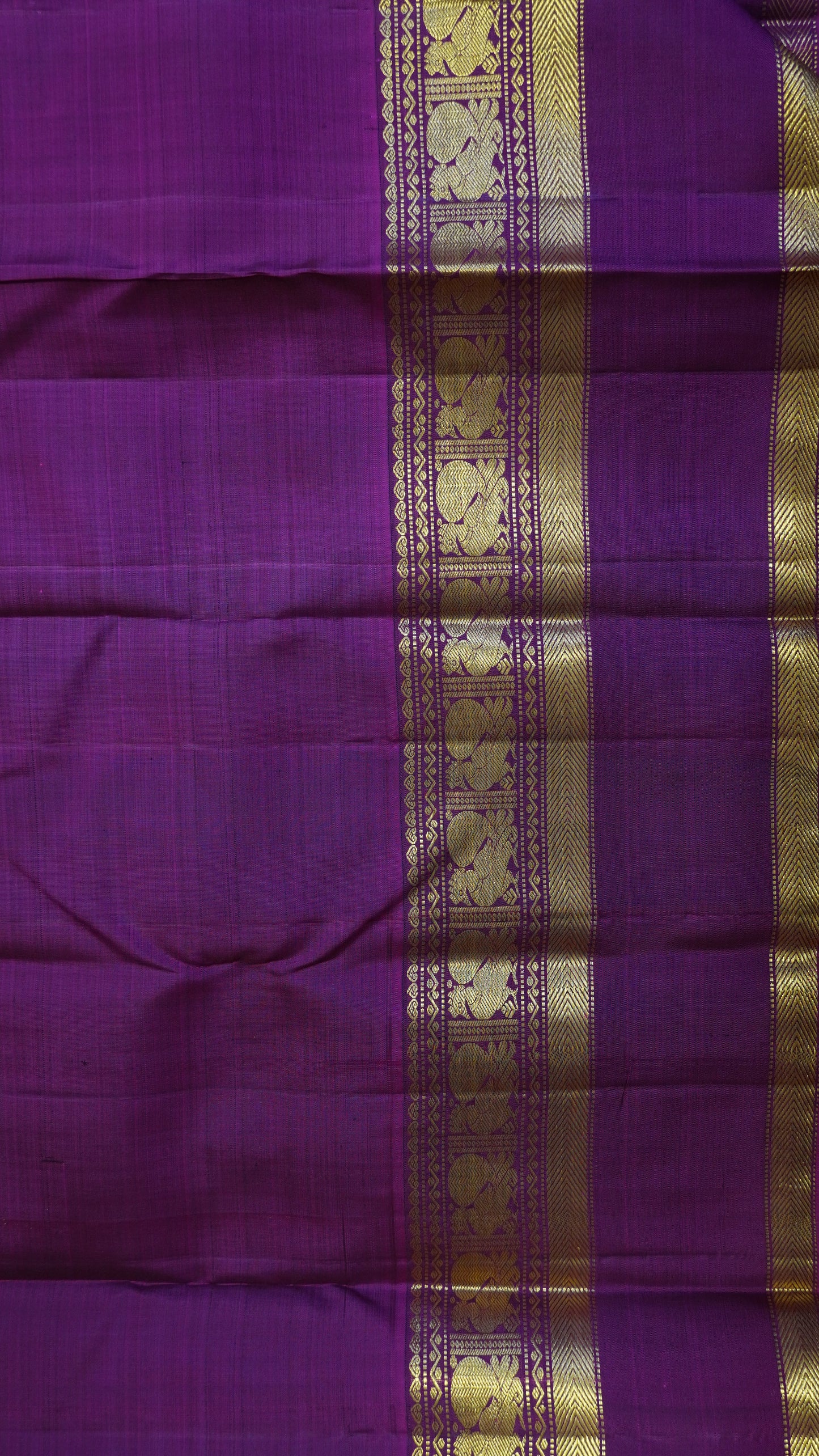 Pure Kanjivaram Silk Saree - Rettapet Brown-Pink